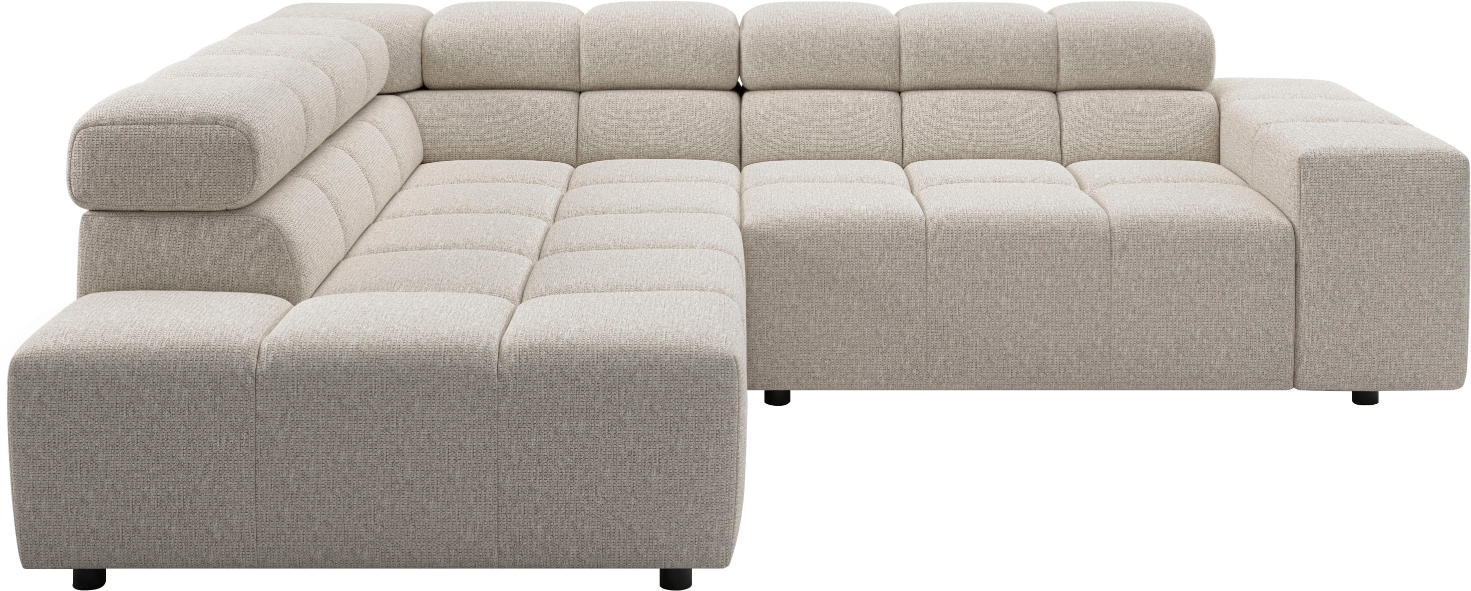 Home affaire Ecksofa "Ancona, Ecksofa, incl. Kopfteilverstellung, Breite 249 cm, L-Form" wahlweise elektrische Sitztiefenverstellung