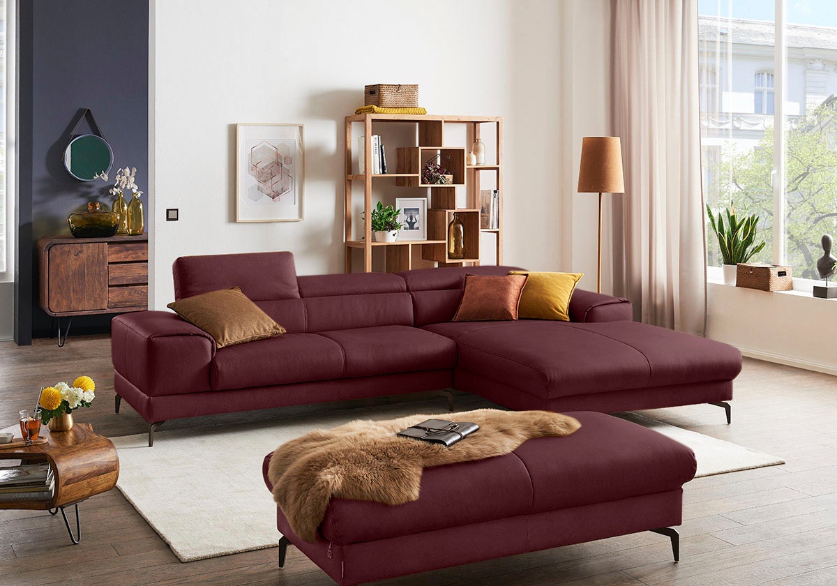 Thumbnail - W.SCHILLIG Ecksofa "piedroo, Designsofa mit tollem Sitzkomfort, elegant und bequem, L-Form", Kopfteilverstellung, wahlwe...