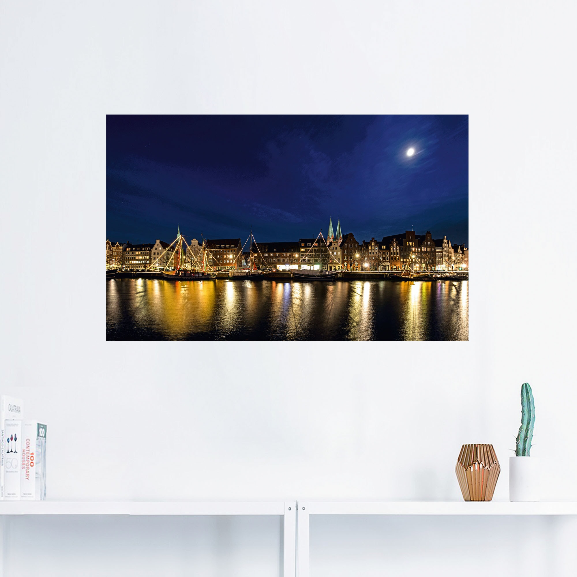 Artland Wandbild »Skyline Lübeck«, Lübeck, (1 St.), als Alubild, Leinwandbild, Wandaufkleber oder Poster in versch. Größen