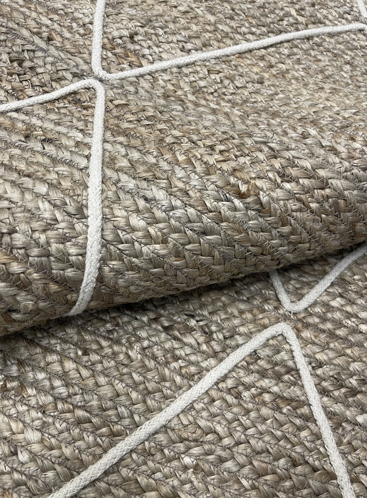 Myflair Möbel & Accessoires Teppich »Juna Essence«, rechteckig, 10 mm Höhe, Juteteppich, handgeflochten, meliert, Rauten Muster, auch als Läufer