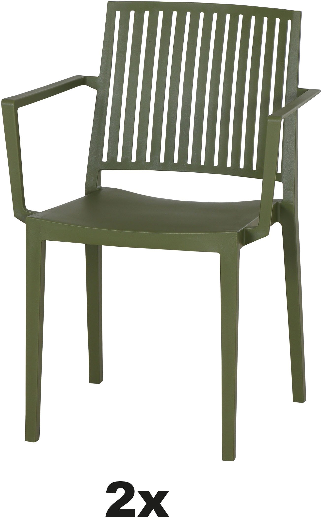 Siena Garden Gartensessel »Lane 2er Set Stapelsessel olive« Set, 2 Stk. tlg. Gestell, Polypropylen/Glasfaser