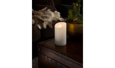 KONSTSMIDE LED-Kerze, (1 tlg.), LED Echtwachskerze, weiß, mit 3D Flamme, Ø 10 cm,... kaufen