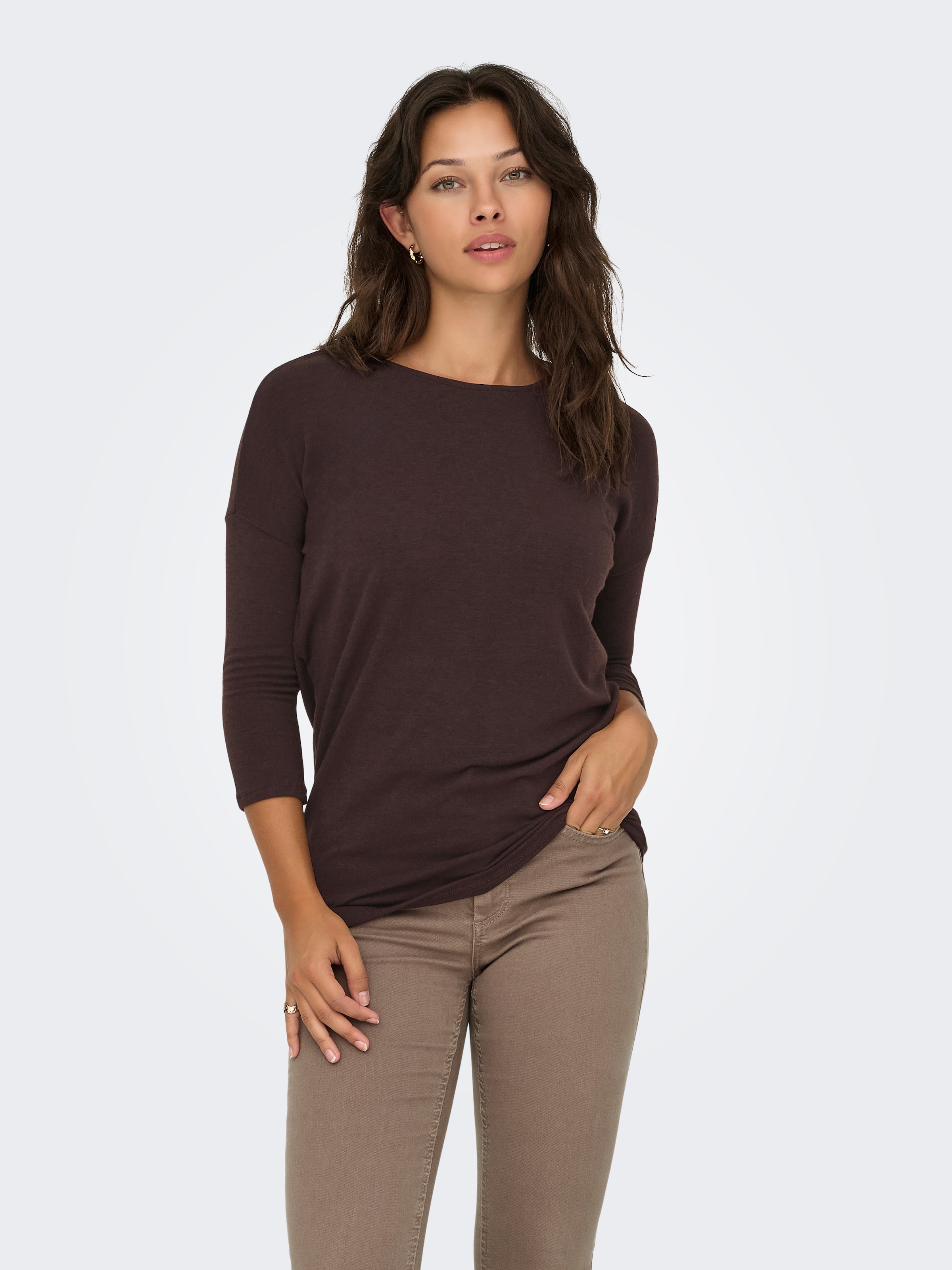 ONLY 3/4-Arm-Shirt "ONLGLAMOUR 3/4 TOP JRS NOOS" in lässiger Oversize-Form günstig online kaufen
