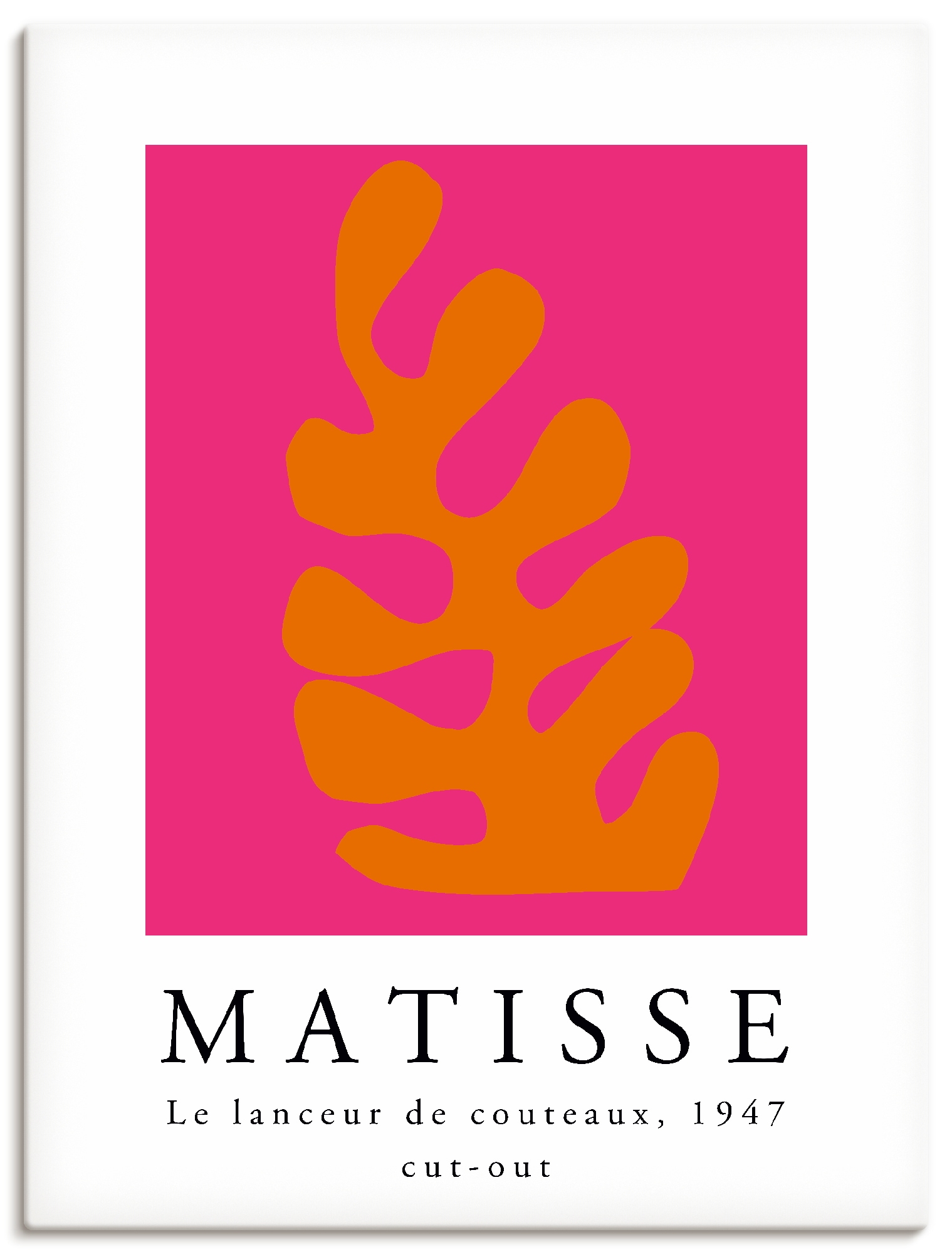 Wandbild ARTLAND "Matisse der Messerwerfer - orange", farbe bild(er): pink, B:90cm H:120cm, Bilder, als Alubild, Leinwandbild, Poster, Wandaufkleber in verschied. Größen