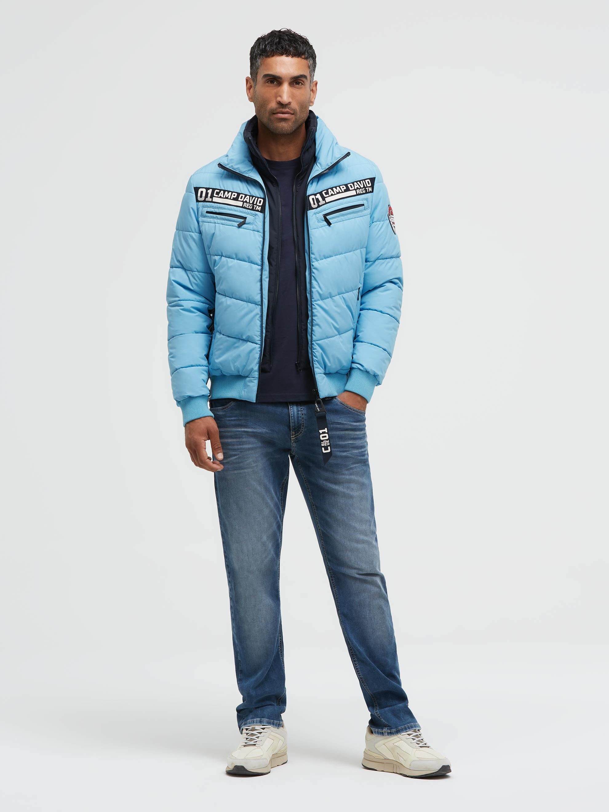 CAMP DAVID Winterjacke ohne Kapuze mit Reißverschluss an den Einschubtaschen