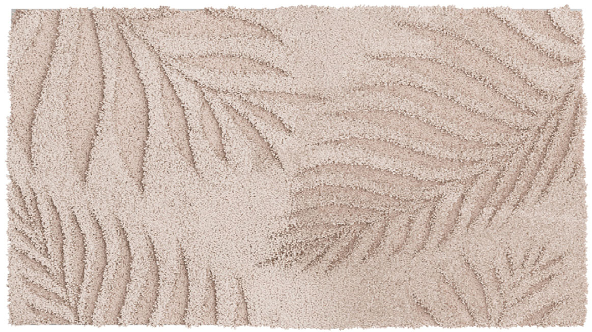 Thumbnail - Grund Badematte "Ferya" Höhe 20 mm rutschhemmend beschichtet fußbodenheizungsgeeignet Dezentes Blattmuster mit Hoch-Tief...