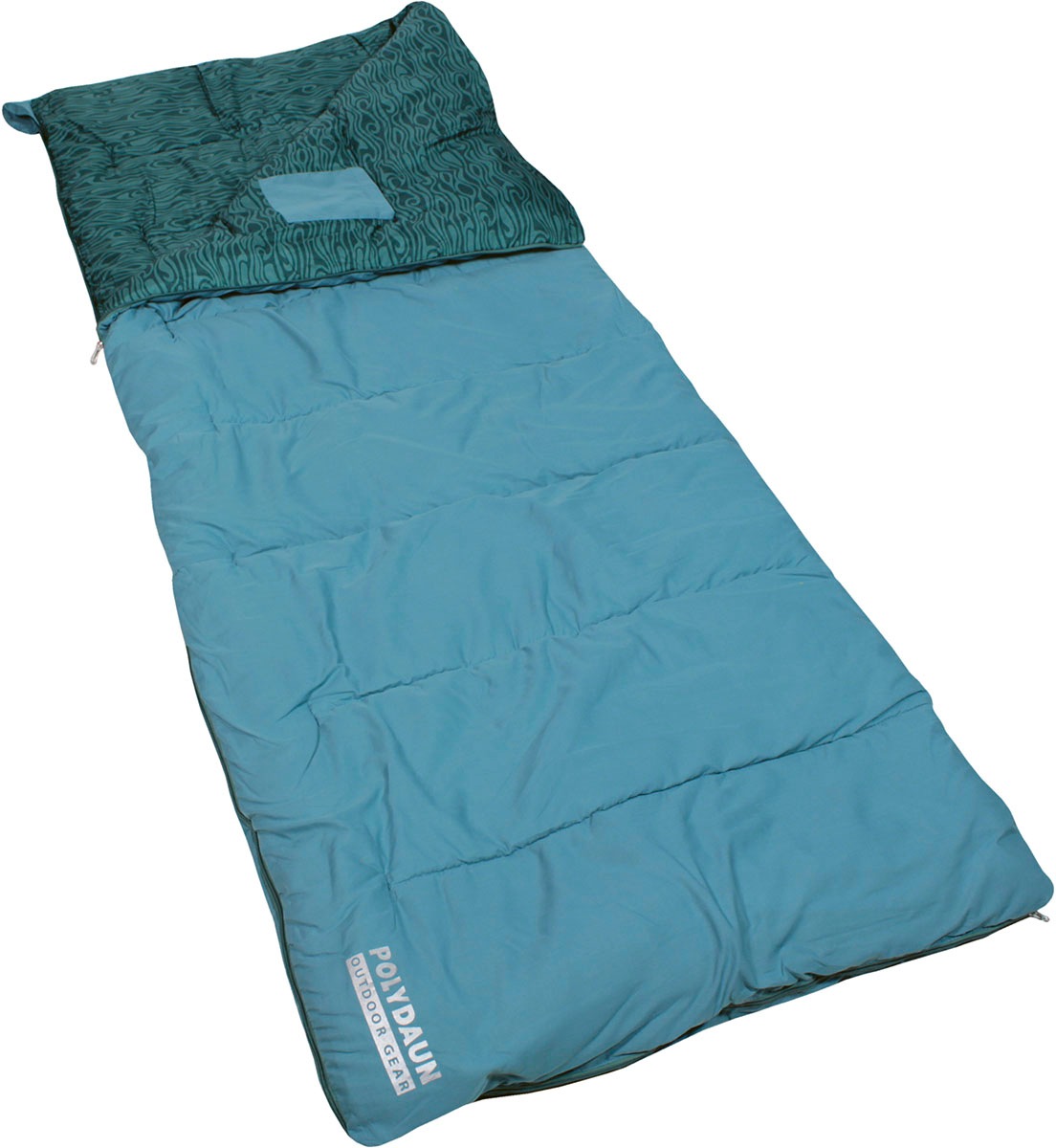 POLYDAUN Deckenschlafsack "Schlafsack Beach House", B/L: 80cm x 210cm, umlaufender Reißverschluss, blau, Schlafsäcke