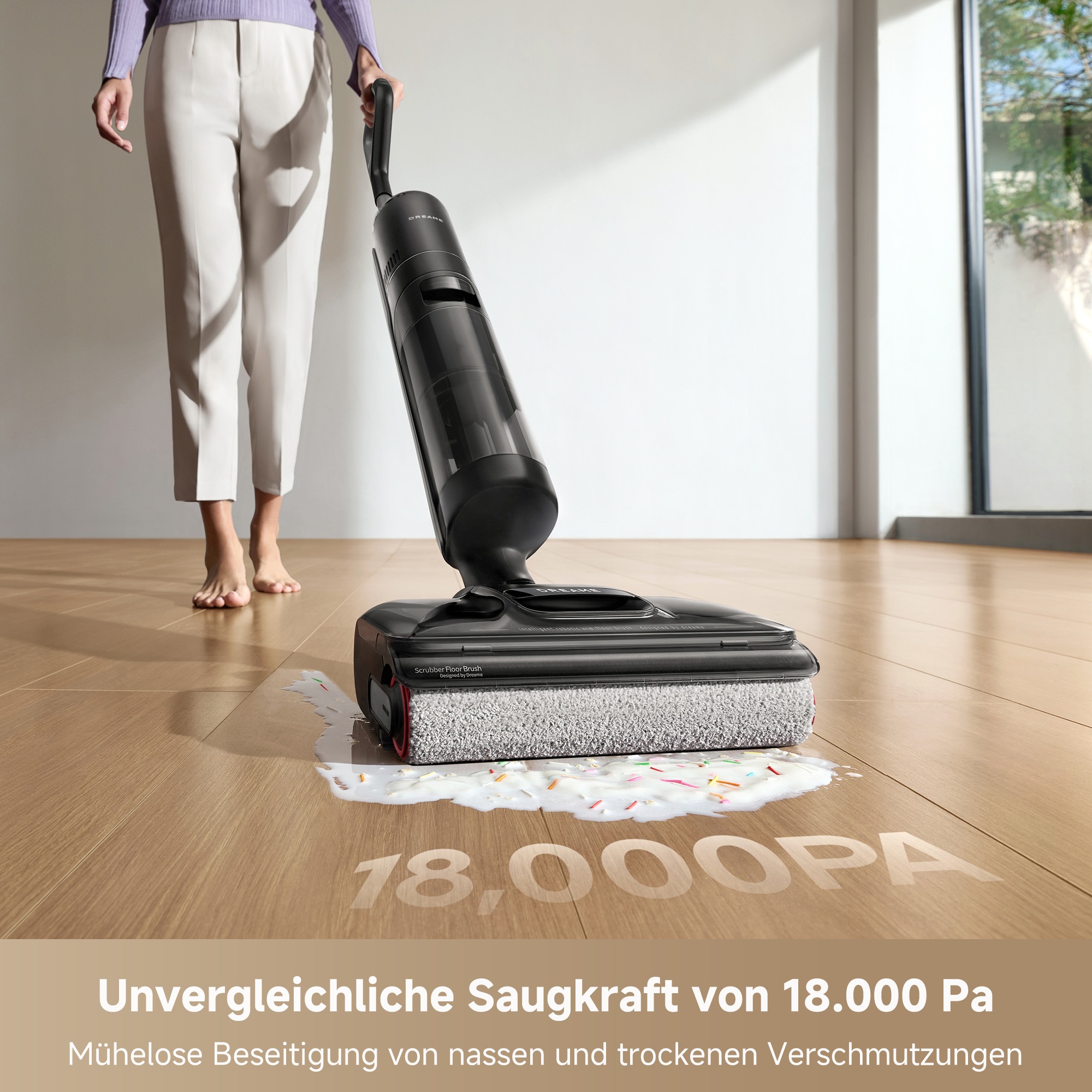 Dreame Nass-Trocken-Sauger »H12 Pro Flex Reach«, 18.000Pa Saugkraft, 180°-Design, Bürstenreinigung, Doppel-Kantenbürste