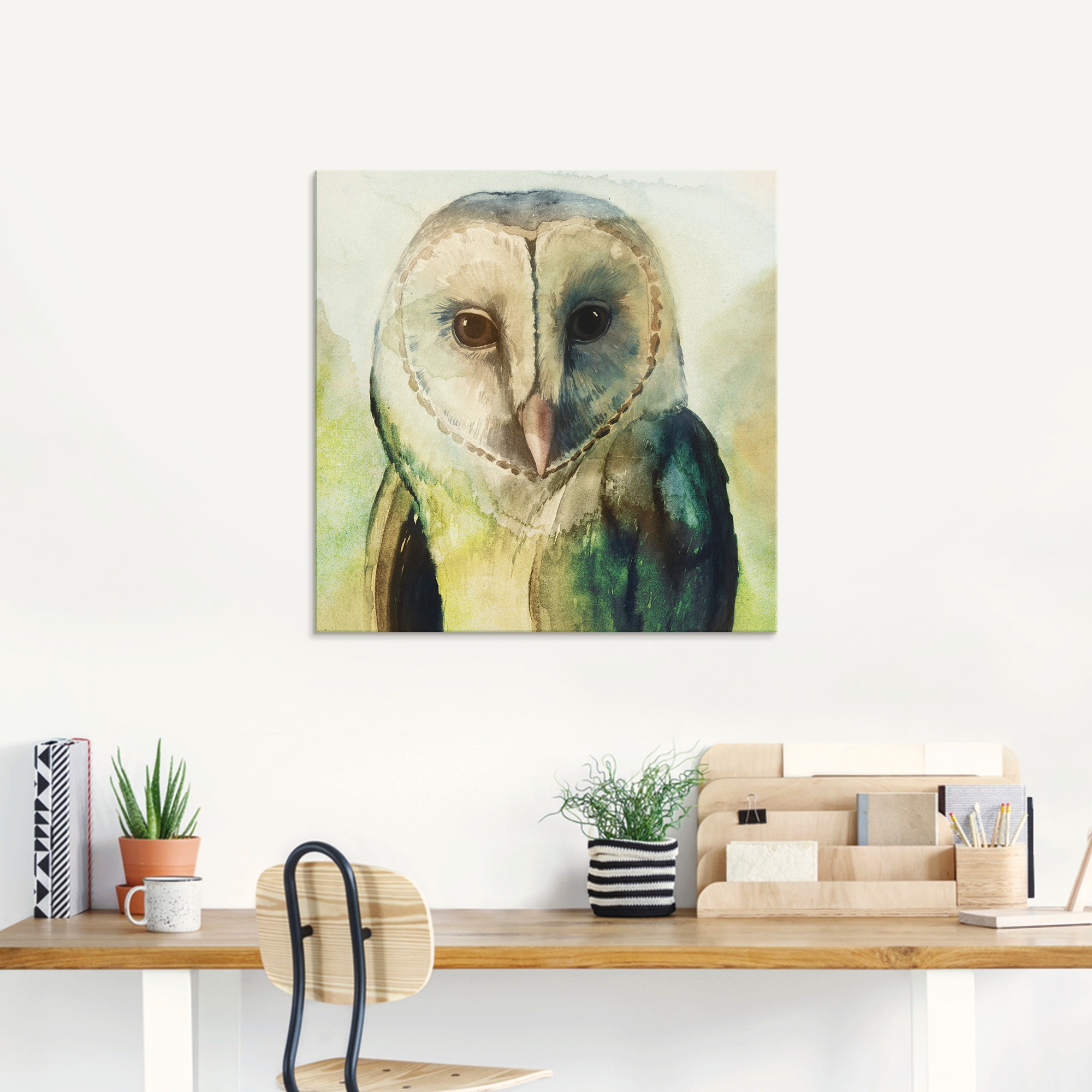 Artland Glasbild »Eule I«, Vögel, (1 St.), in verschiedenen Größen