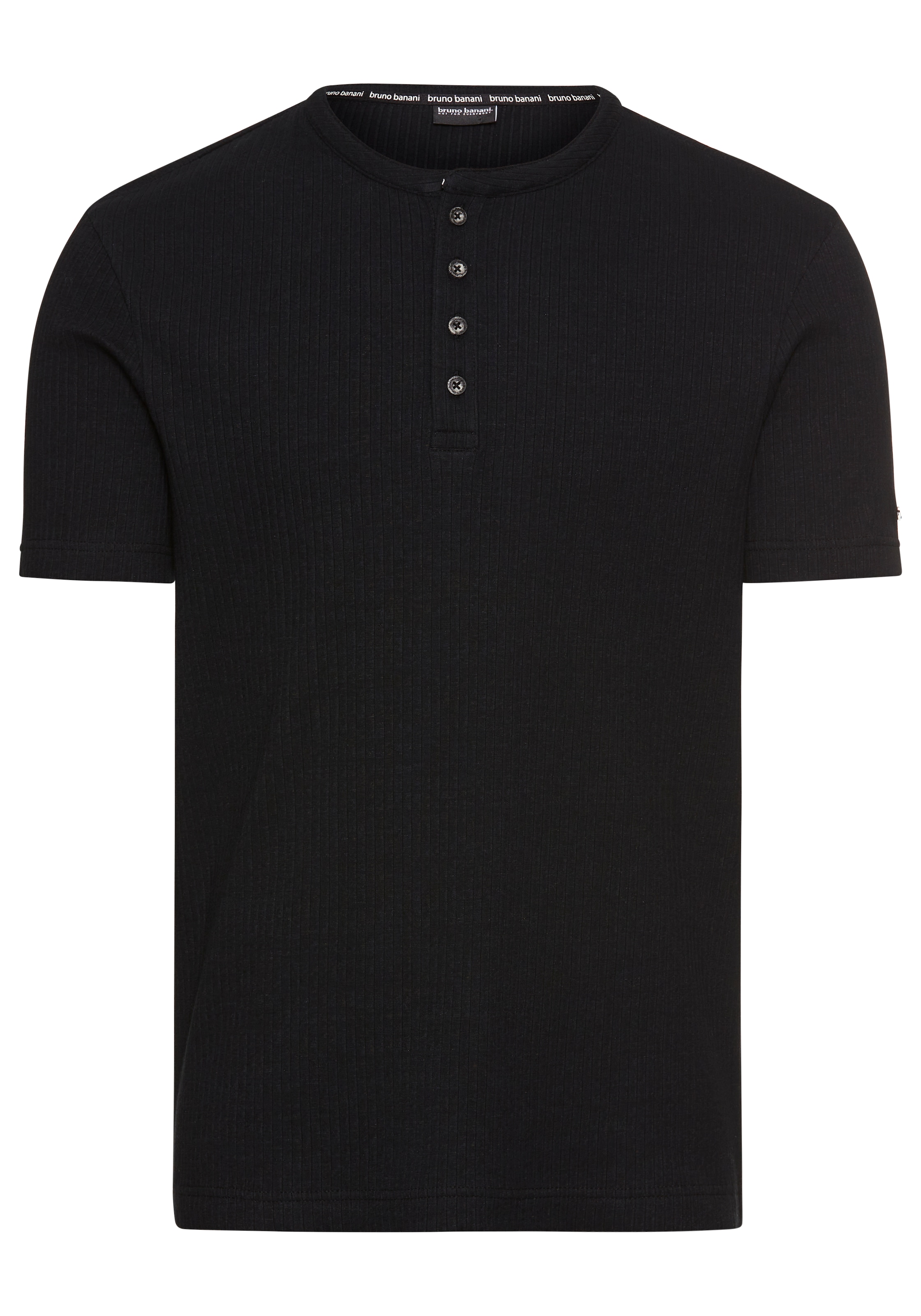 Bruno Banani Henleyshirt, in elastischer Rippenqualität