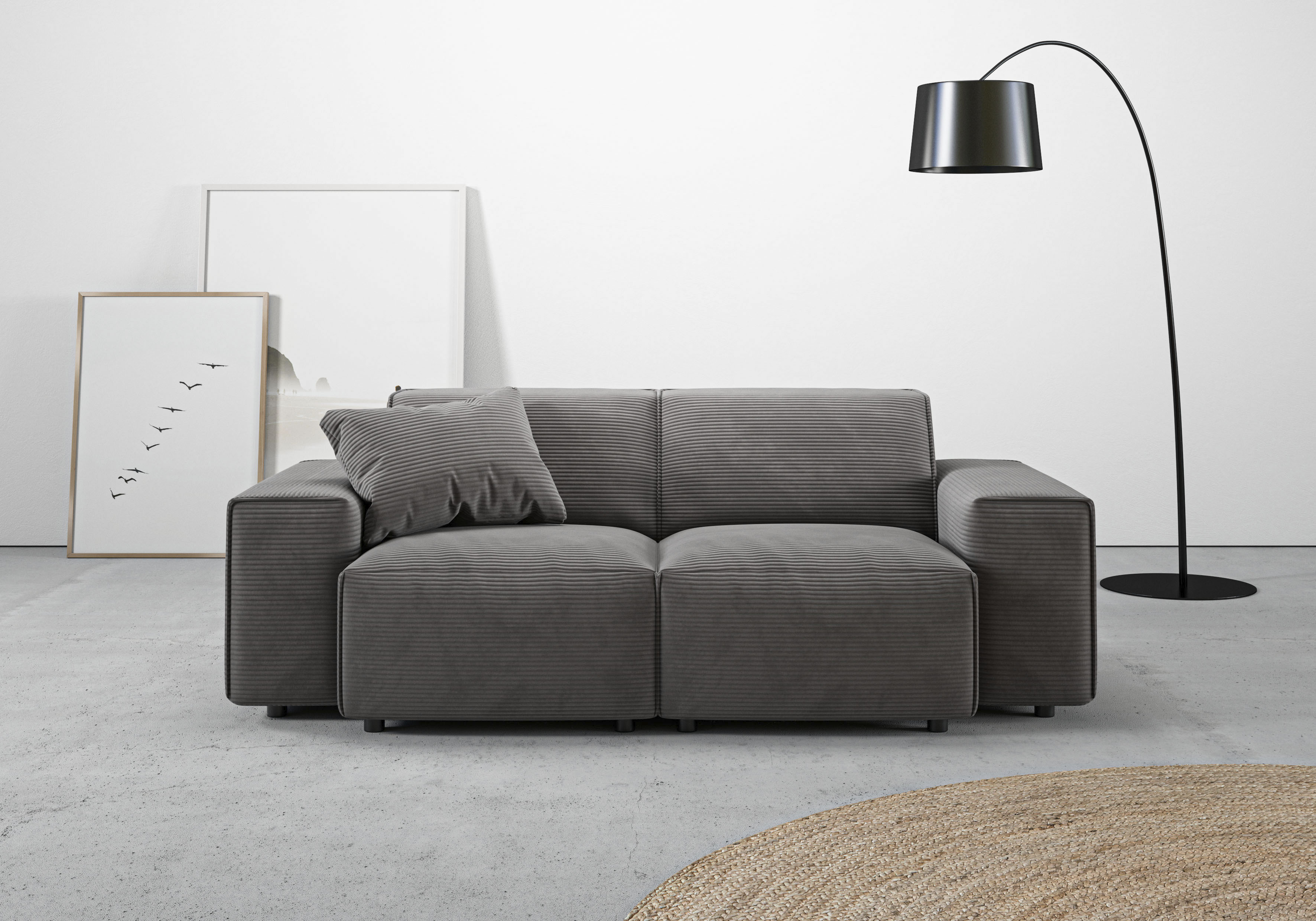 Home affaire 2-Sitzer "Glimminge auch in Breitcord + Feincord + Easy care-Bezug" besondere Kedernähte, Zierkissen