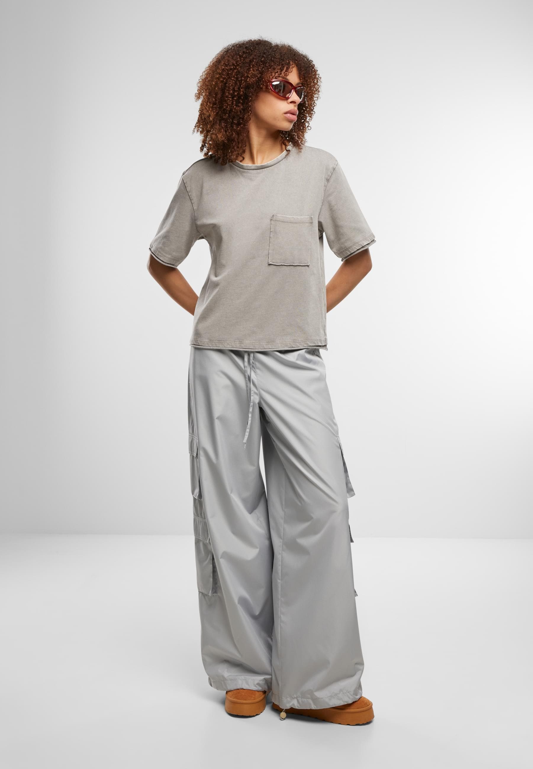 URBAN CLASSICS T-Shirt »Urban Classics Ladies Washed Jersey Boxy Shirt«, (1 tlg.)