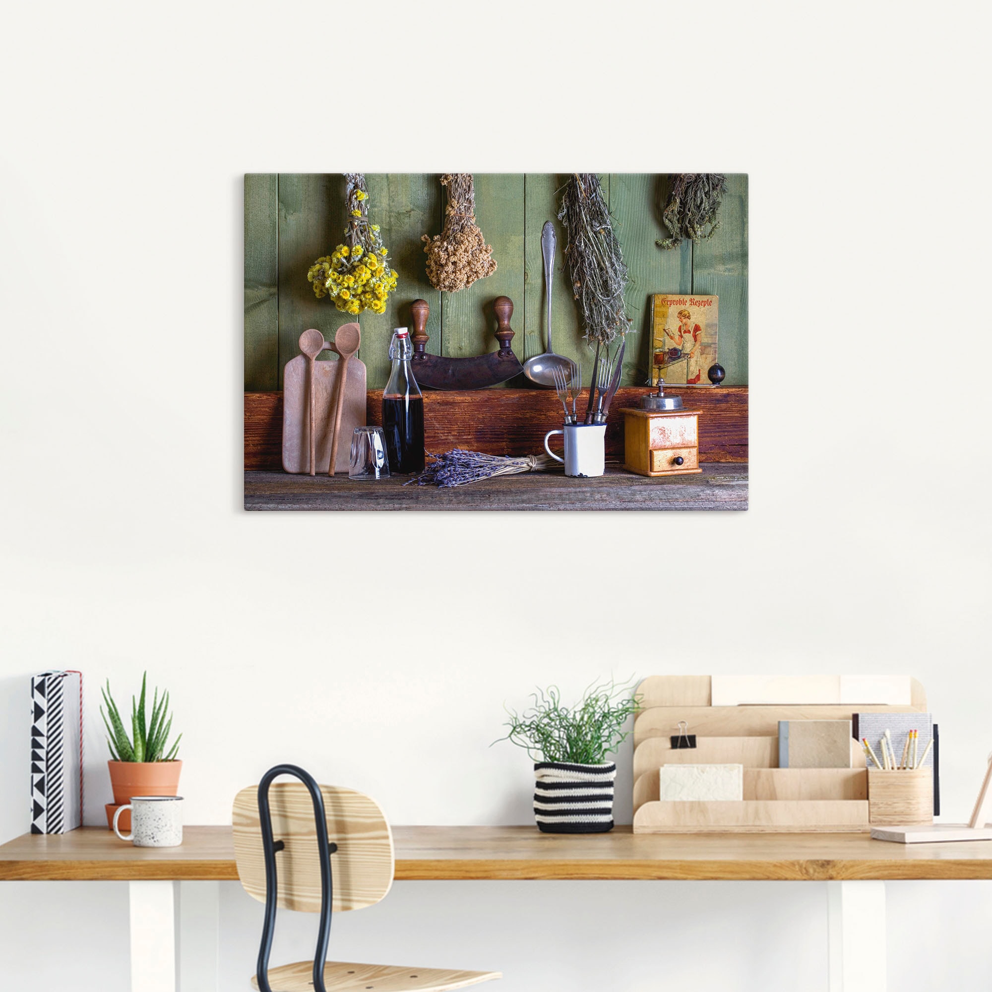 Artland Wandbild »Rustikale Küchenszene«, Innenarchitektur, (1 St.), als Alubild, Outdoorbild, Leinwandbild, Poster, Wandaufkleber