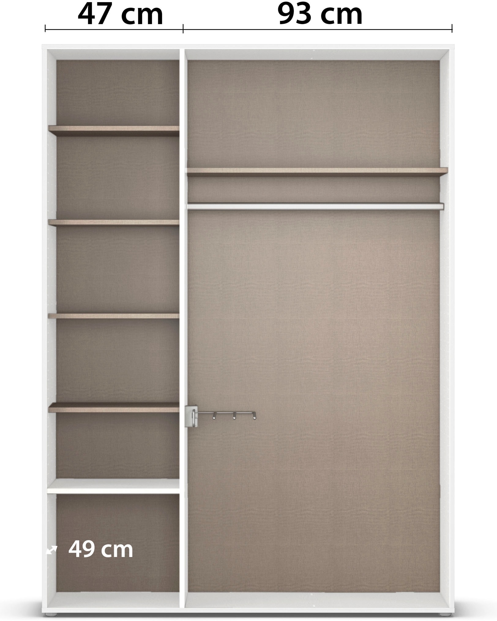 rauch Drehtürenschrank »Kleiderschrank Schrank Garderobe Wäscheschrank NABILA viel Stauraum«, (in 3 verschiedenen Ausstattungen BASIC/CLASSIC/PREMIUM), mit 2 Schubladen und Push-to-Open Funktion TOPSELLER MADE IN GERMANY