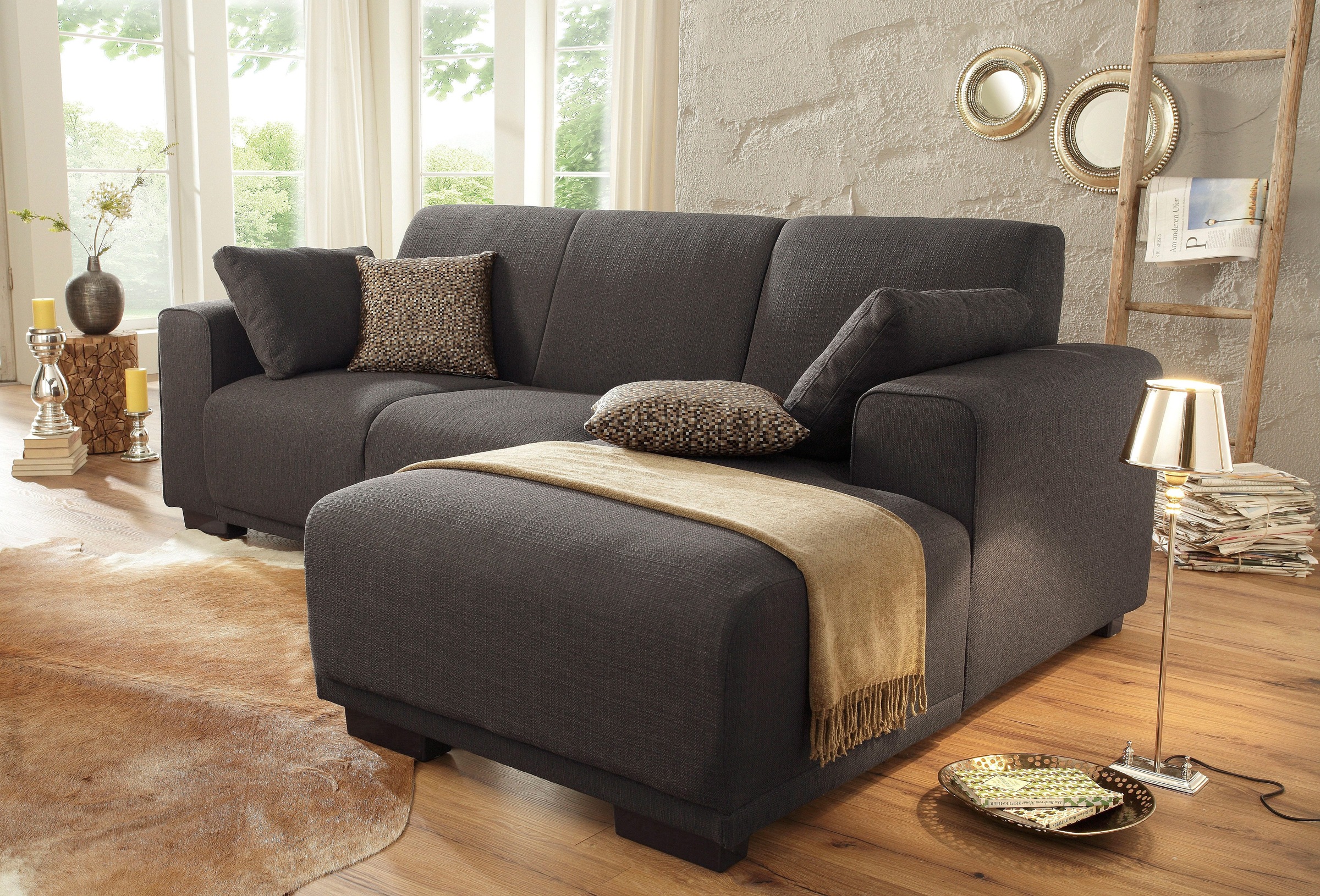 Home affaire Ecksofa "BORNHOLM L-Form mit Recamiere, Maße B/T/H: 234/162/85 günstig online kaufen