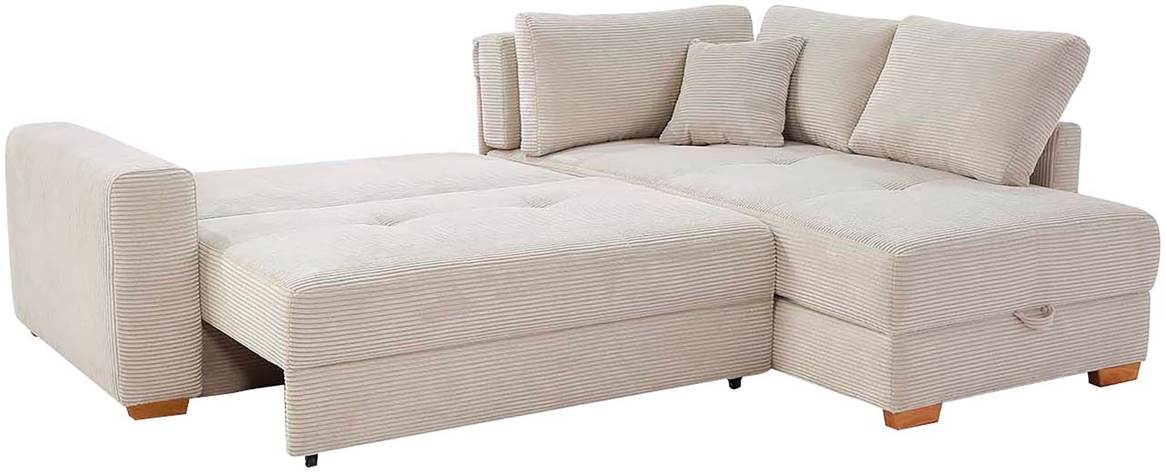 Jockenhöfer Gruppe Ecksofa »Sunset, Dauerschlafsofa mit«, Tonnentaschen-Federkern, 5cm Kaltschaumtopper, flexible montierbar