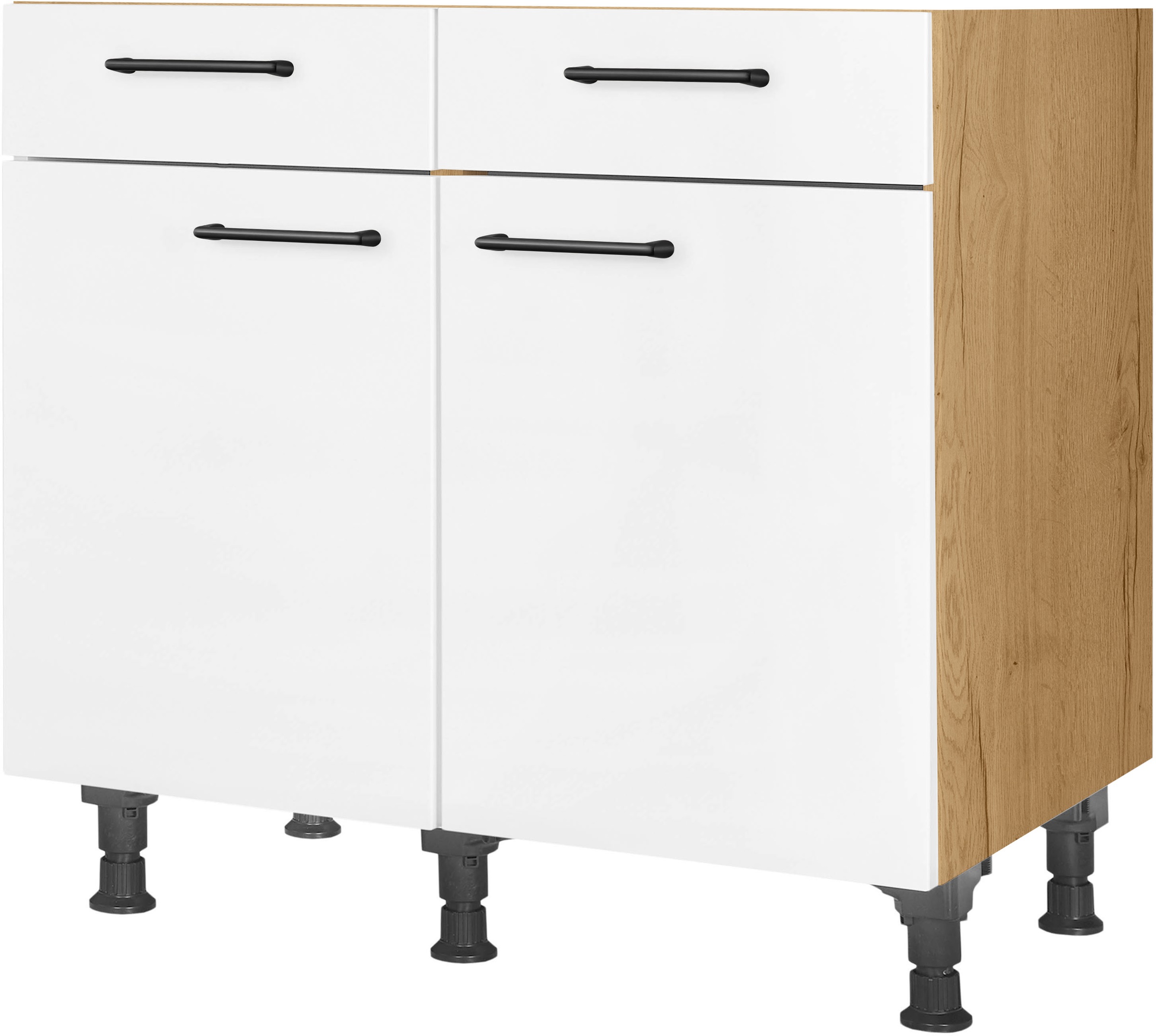 nobilia Unterschrank ""MIAMI", vormontiert, Breite 90 cm, Soft-Close-Funktion" bei den Schubkästen, inkl. höhenverstellbare Sockelfüße