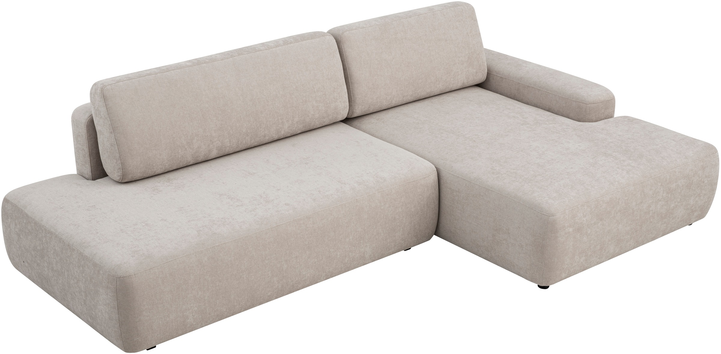 INOSIGN Ecksofa »TORGE, Schlafsofa Cord, Samtvelours u. Strukur fein, Couch in L-Form«, Schlaffunktion und Bettkasten, Liegefläche: 210x125 cm, neues Design