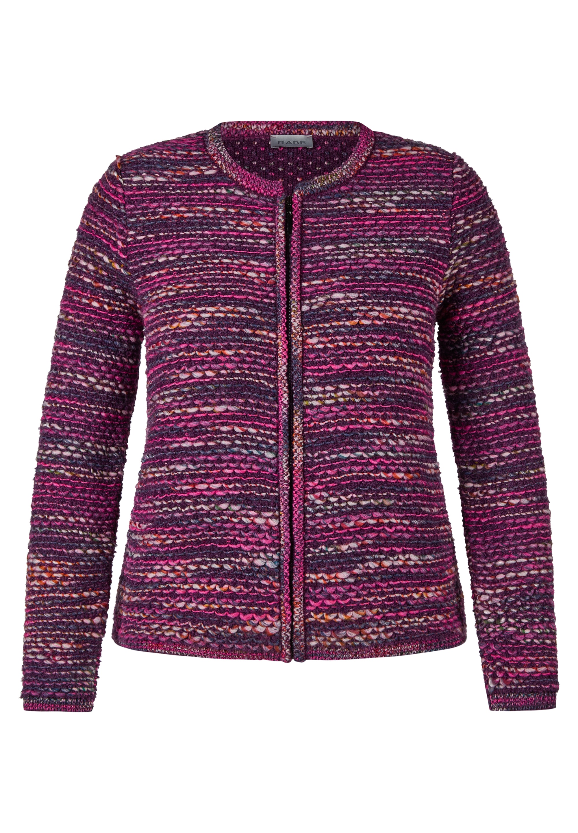 Rabe Cardigan Strickjacke / melierte-bunte Optik / mit Reißverschluss