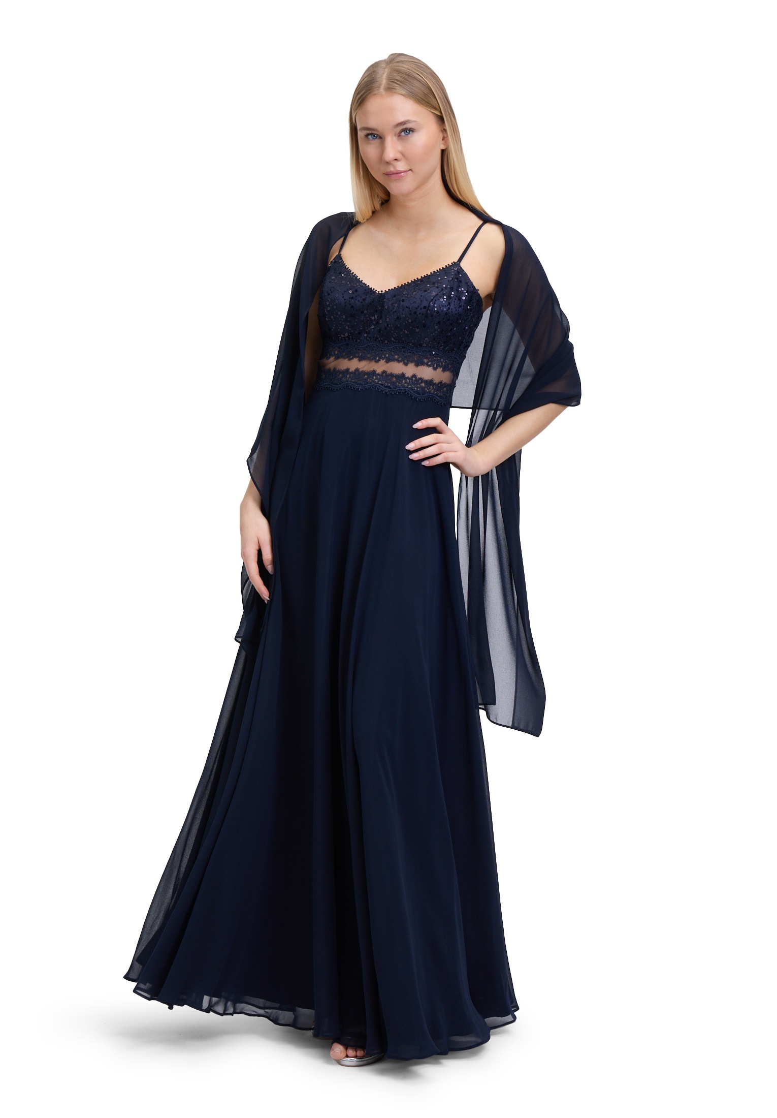 Vera Mont Multifunktionstuch "Vera Mont Damen Chiffonstola schmal geschnitt günstig online kaufen