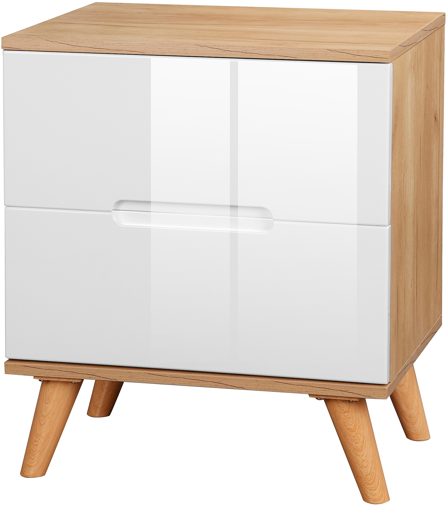 OTTO home Nachtschrank "Lund Nachttisch Beistellschrank Kommode mit Hochgla günstig online kaufen