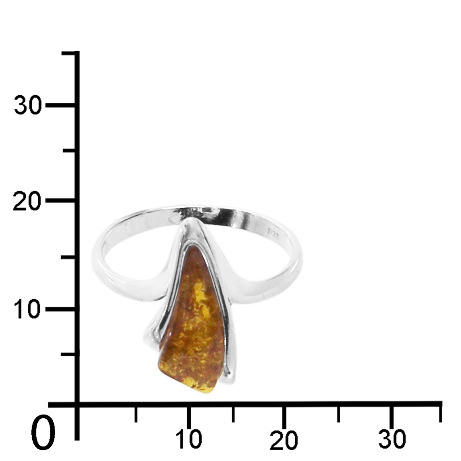 Fingerring OSTSEE-SCHMUCK "- Mary - Silber 925/000 - Bernstein" Gr. 62, silber (silber 925, silberfarben, weiß), Fingerringe, Damen, 62, Fingerring 2