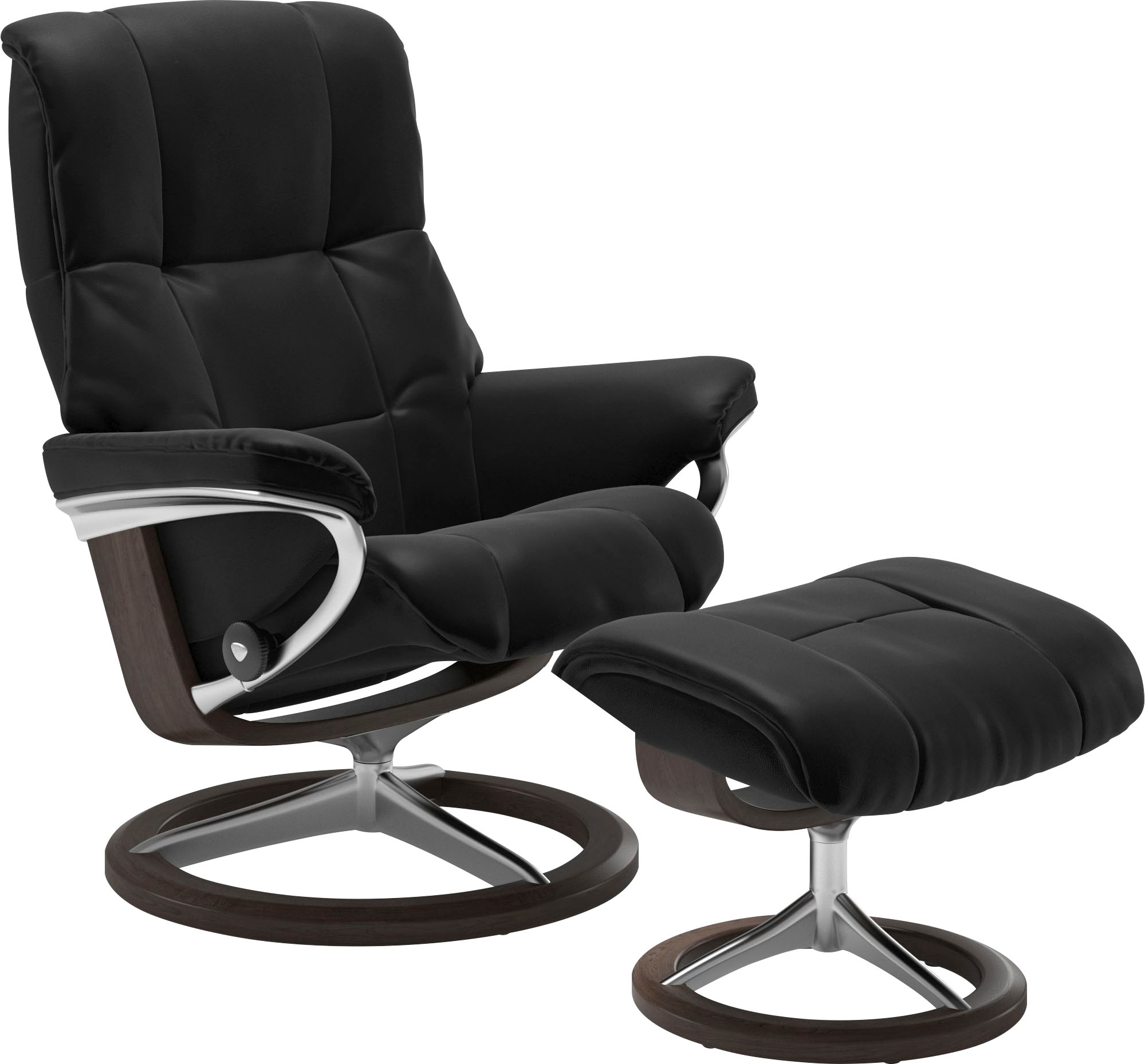 Stressless Relaxsessel "Mayfair" Set, Relaxsessel mit Hocker, mit Hocker, mit Signature Base, Größe S, M & L, Gestell Wenge