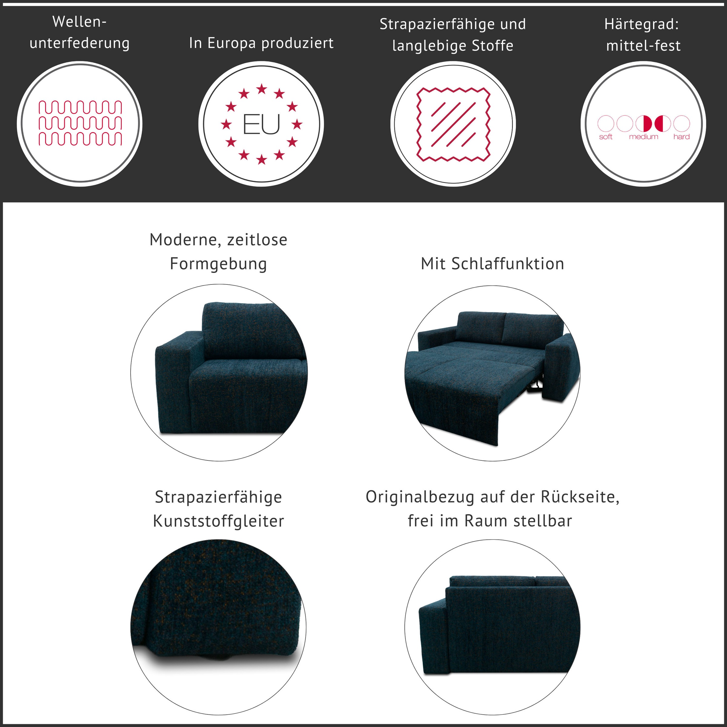 DOMO collection 2-Sitzer »700047« Ausziehbar, Schlaffunktion