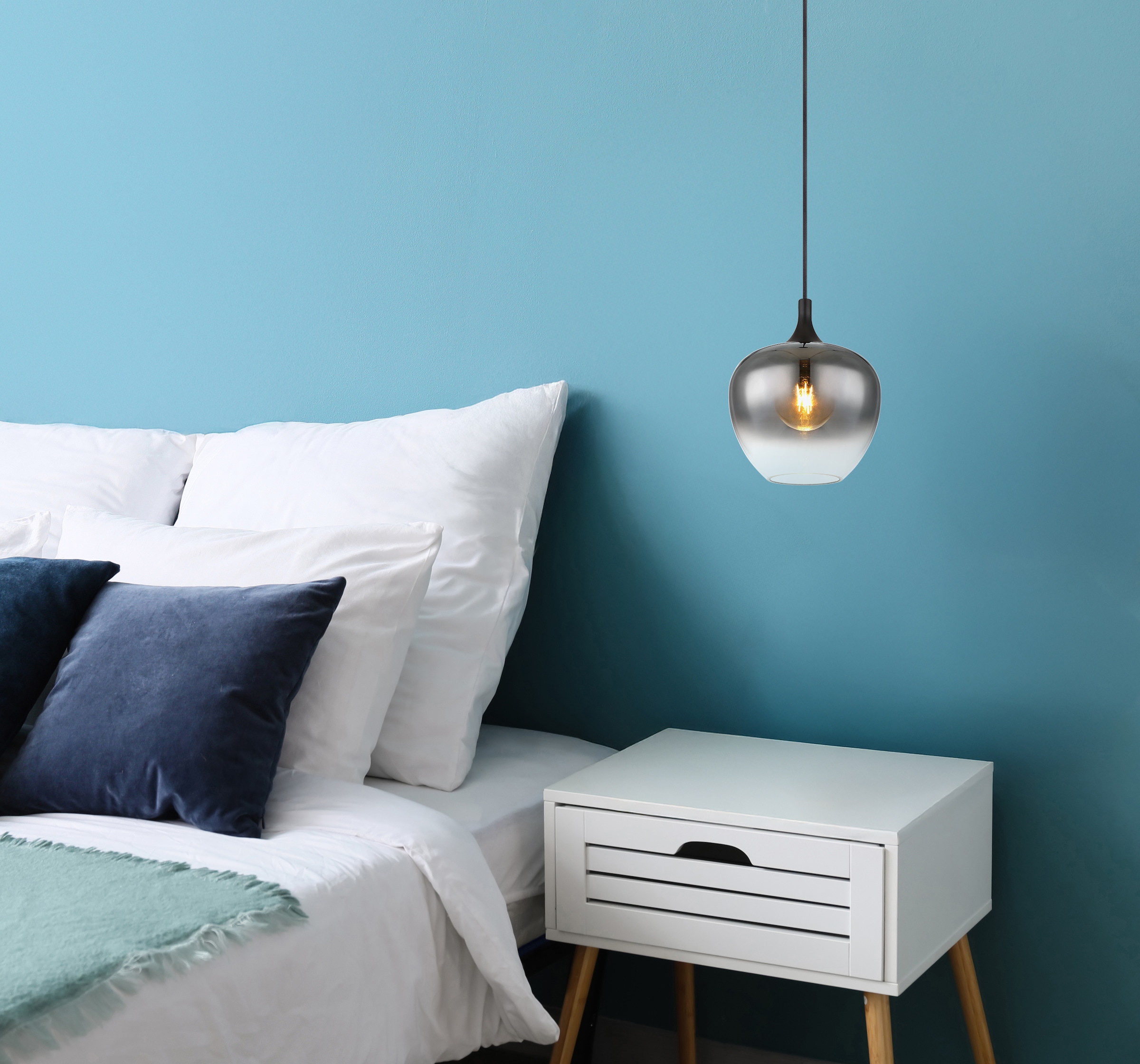 GLOBO LIGHTING Hängeleuchte »MAXY« E27 1 Stk. Hängeleuchte Schwarz, Rauchglas, E27