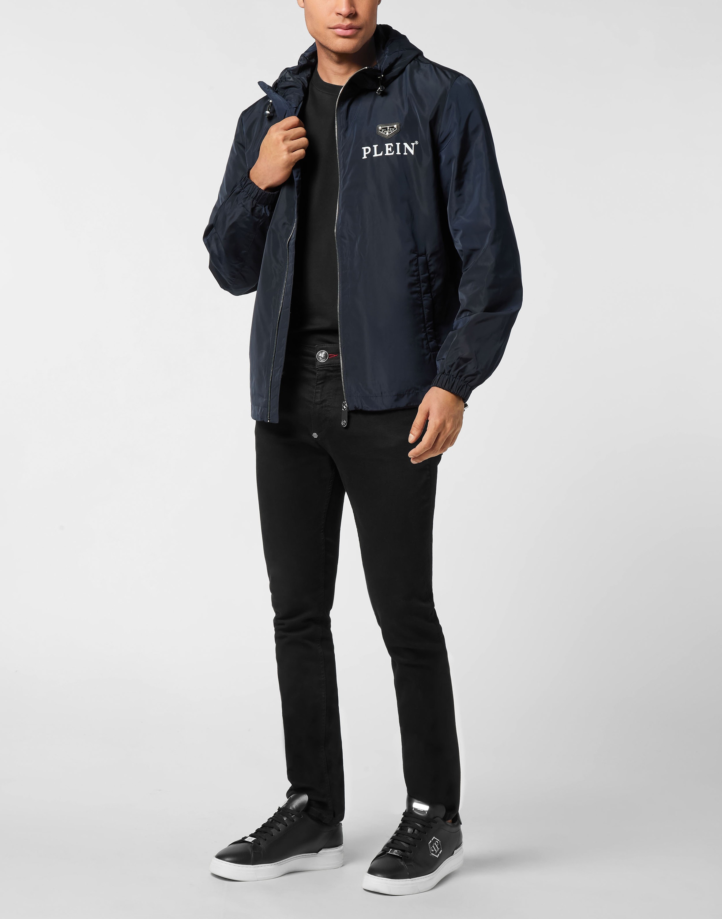 Windbreaker PHILIPP PLEIN "Windbreaker", Herren, Gr. XL, 14, dunkelblau, Obermaterial: 100% Polyester; Futter: 100% Polyester, Jacken Windbreaker 3