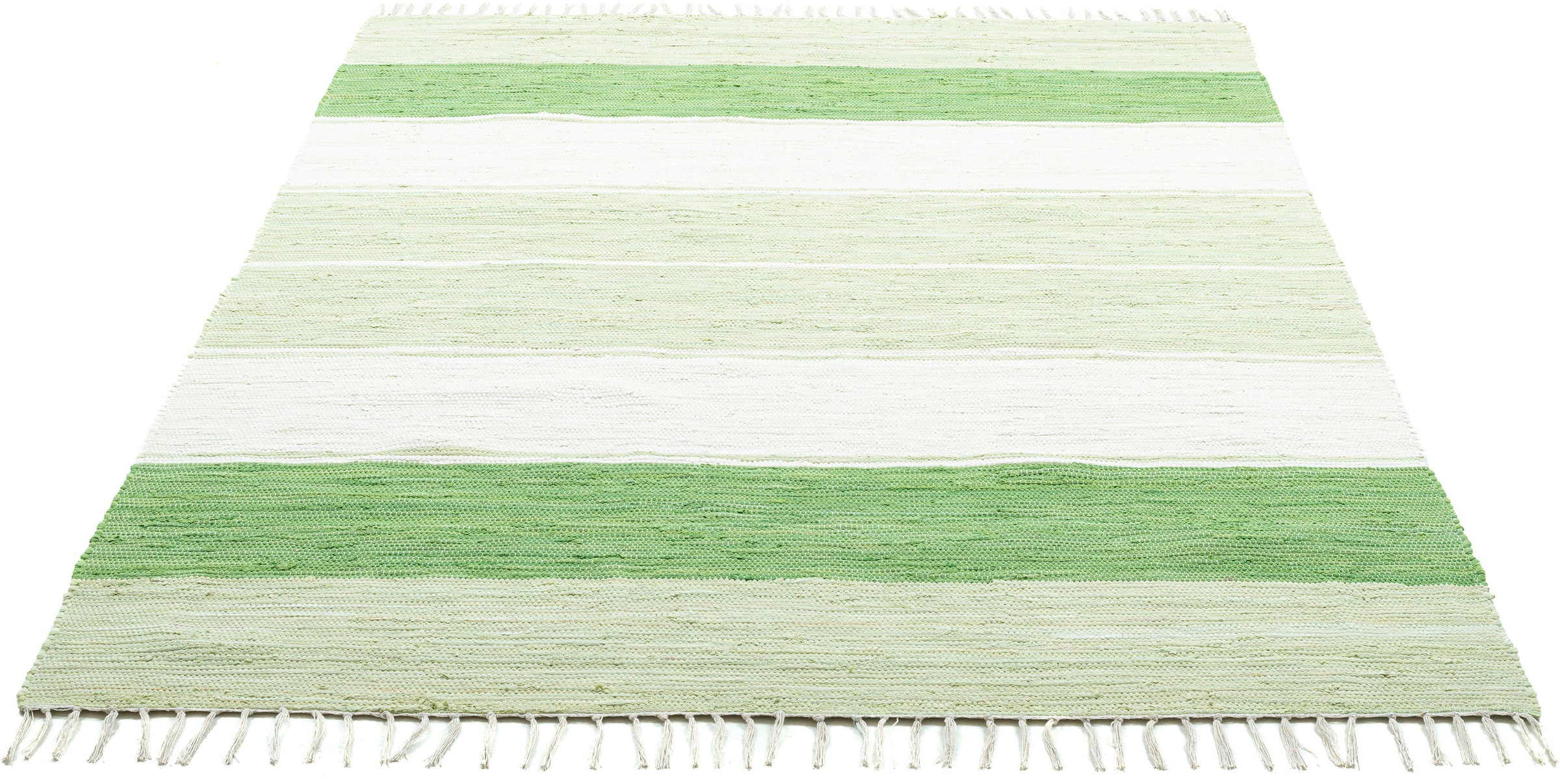 THEKO Teppich "Stripe Cotton, handgewebt" rechteckig 5 mm Höhe Flachgewebe, günstig online kaufen