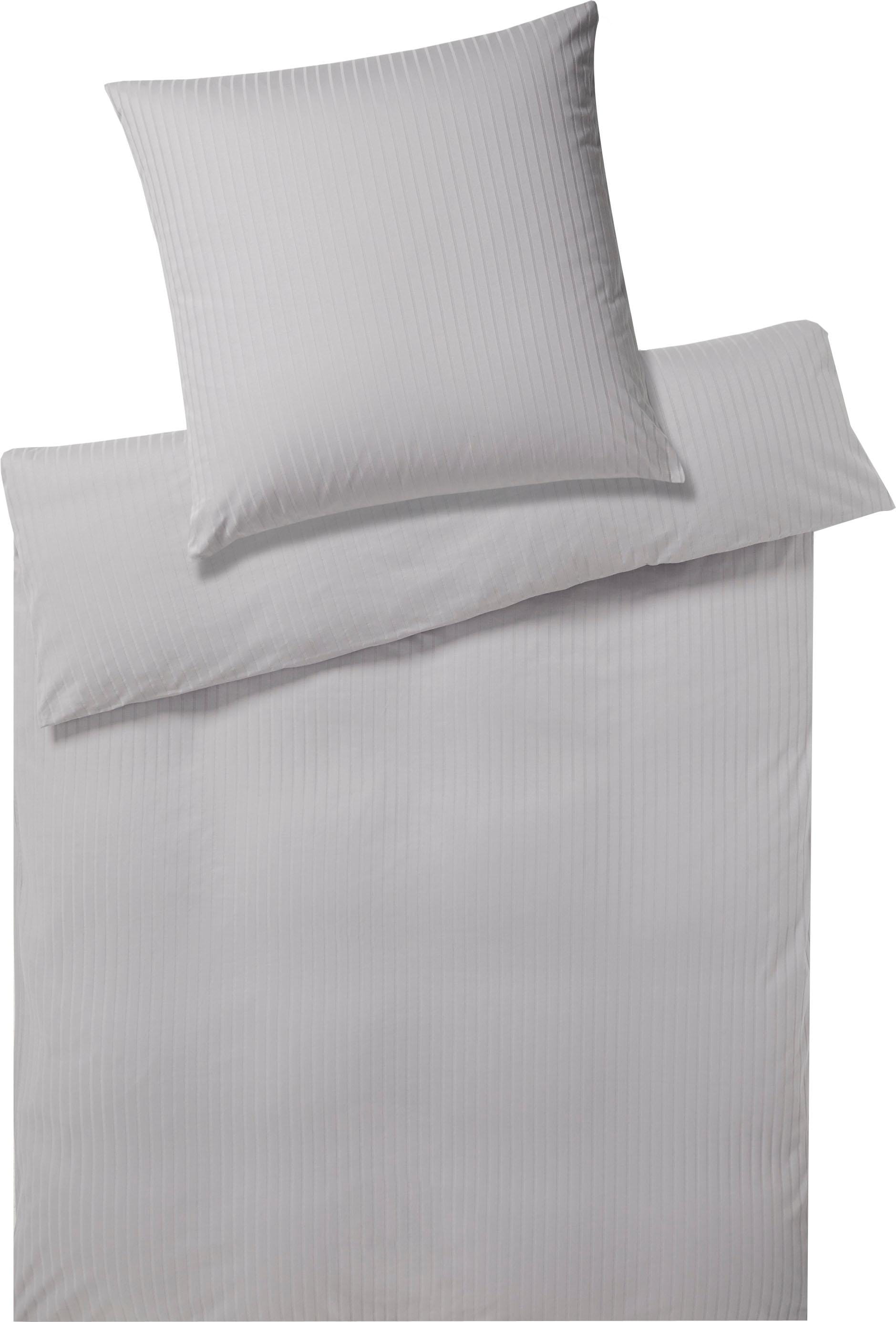 Elegante Bettwäsche "Solid Stripe" 2 Stk. angenehmes Hautgefühl