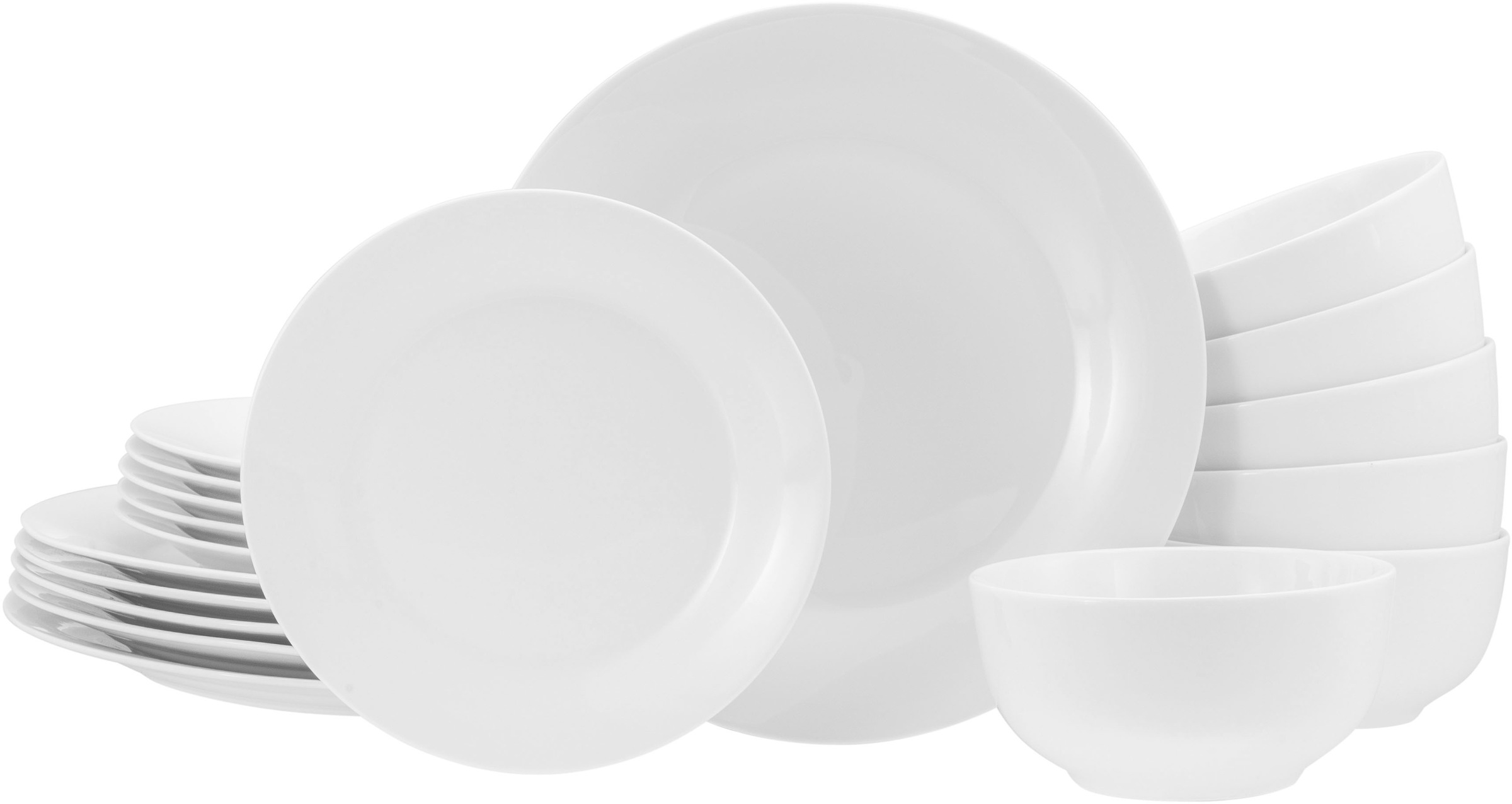 CREATABLE Teller-Set "BASE Weiß, Tellerset 18-tlg.", 18weiß, Geschirr-Sets, Klassisch, Zeitlos, Der Alleskönner