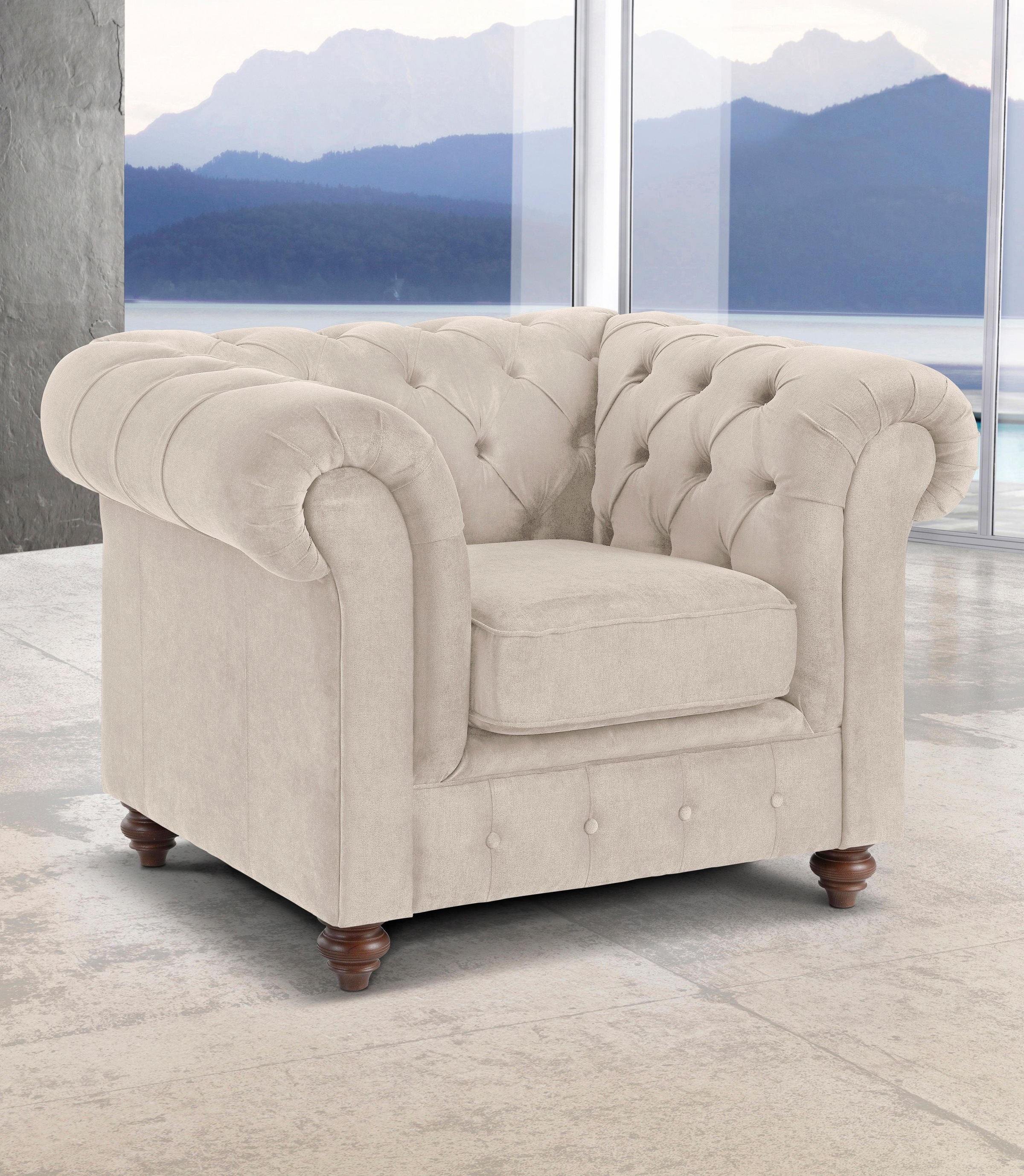 Home affaire Sessel »Chesterfield«, mit Knopfheftung, auch in Leder kaufen