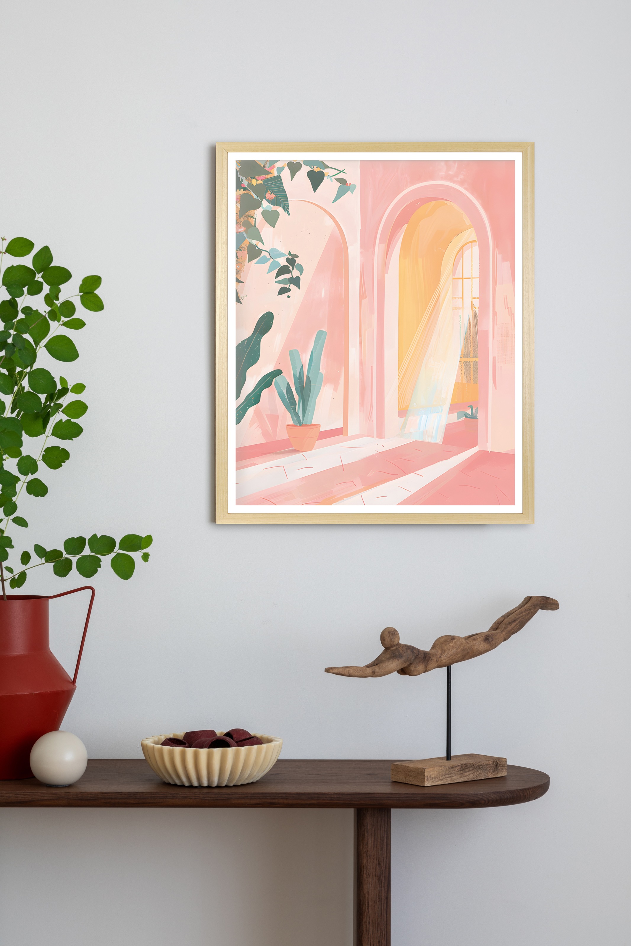 queence Bild mit Rahmen "Warme Sonnenstrahlen" Blätter  Blätterbilder  Fens günstig online kaufen