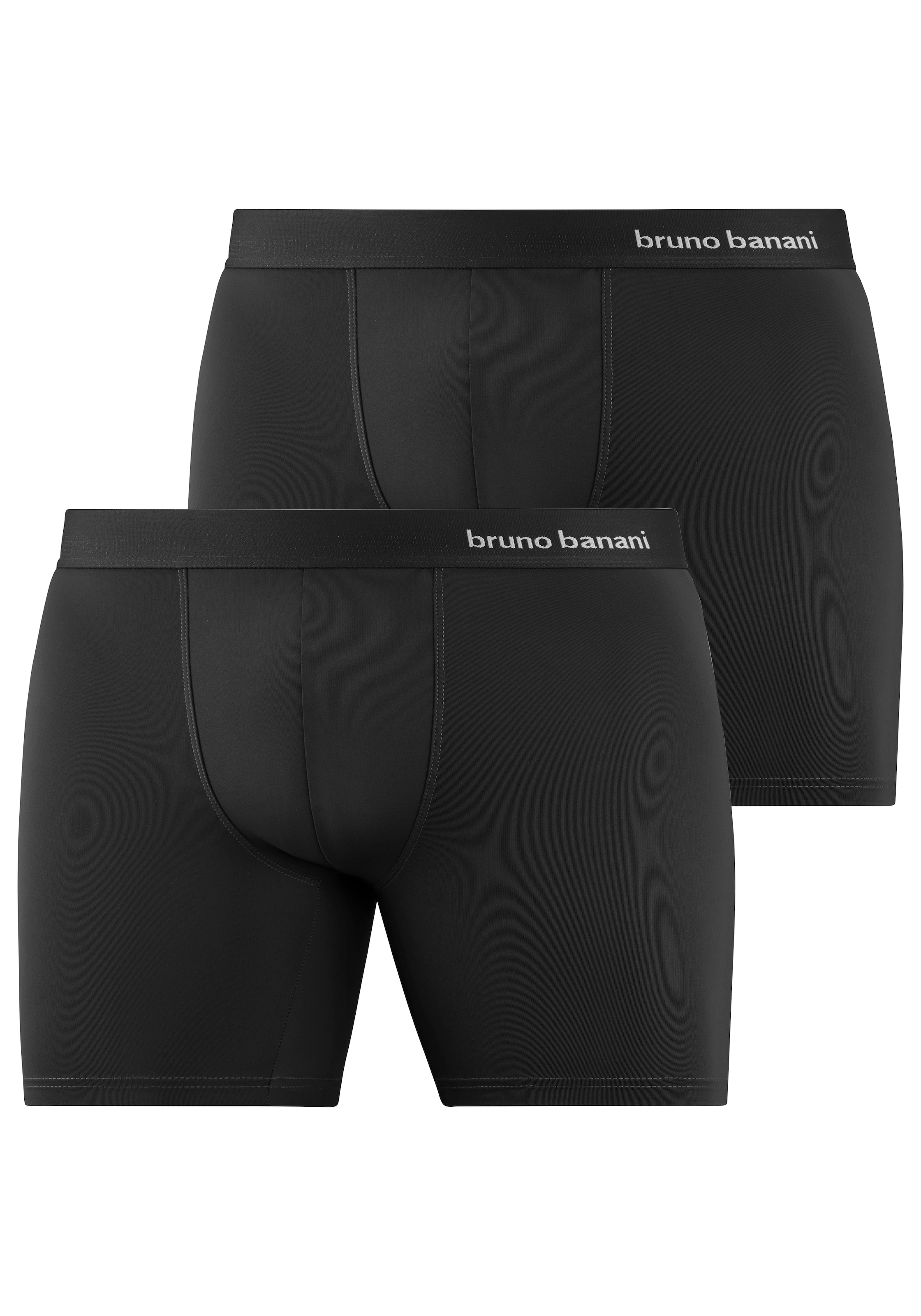 Bruno Banani Boxer "Boxershorts" Packung, 2 Stk. schnelltrocknende Microfaser, aus Polyamid und Elasthan