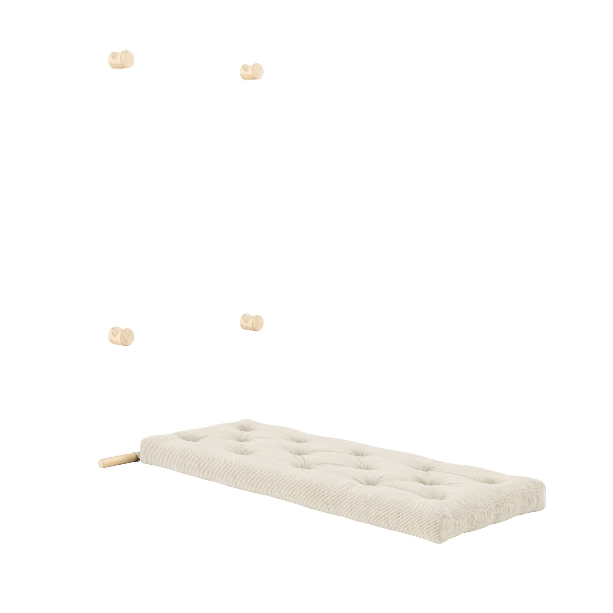 Karup Design Schlafsofa »Hooked Schlafsessel, Sitz- und Schlafplatz, Wandmontiert, platzsparend«, Futonmatratze inkl. Halterungsset aus FSC®-zertifiziertem Massivholz