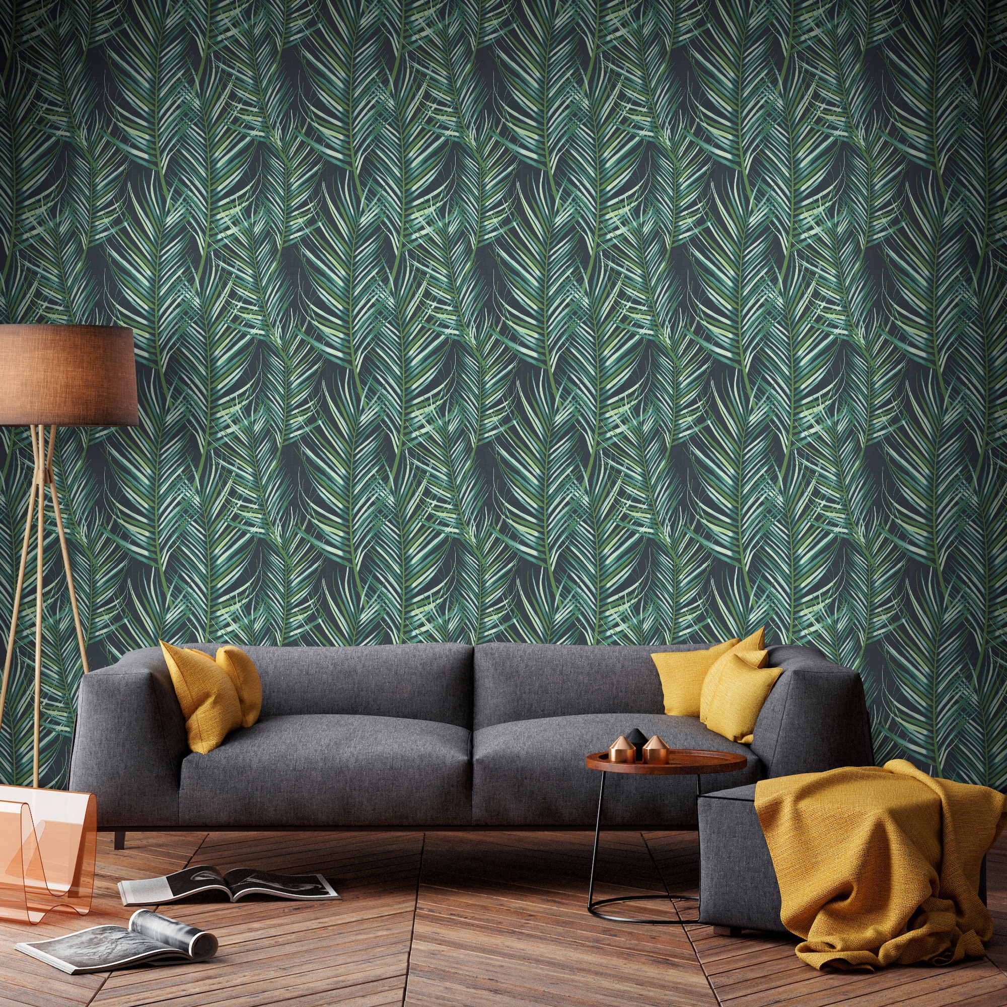 Superfresco Easy Vliestapete »Palm Blätter - Grün«, FSC® zertifiziert, mit lebhaftem Druck, 10 Meter Länge