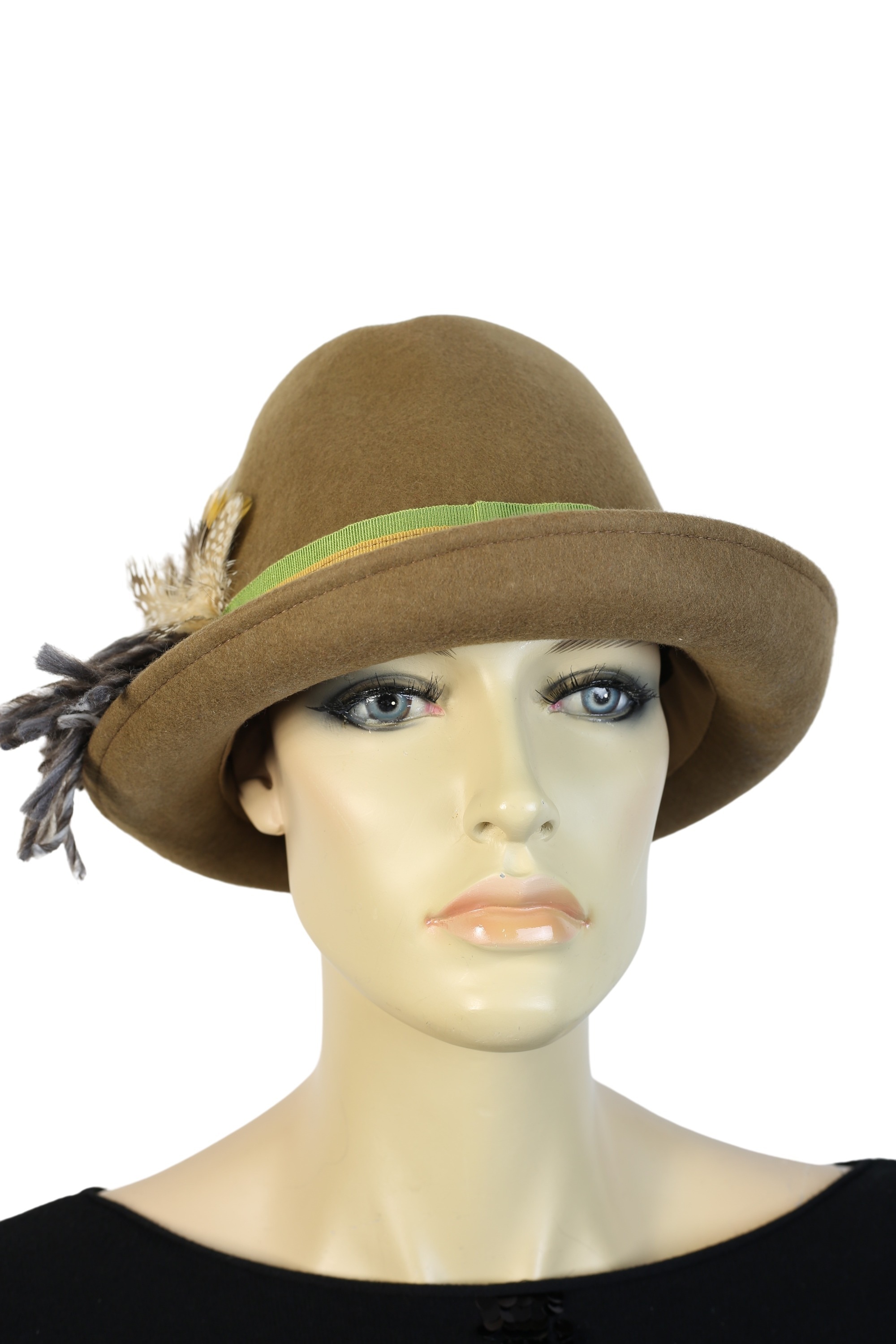 ALLGÄU REBELL Damen Trachtenhut "Salzburg", grün, Antik-Look, Wolle, Hüte, Made in Italy