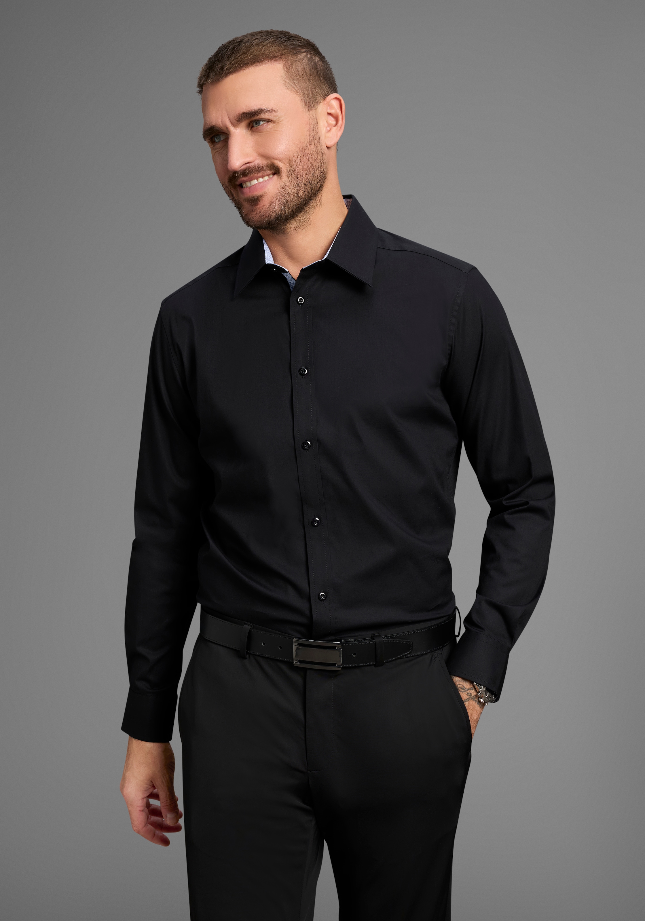 Bruno Banani Langarmhemd "elastische Baumwollqualität", für maximale Bewegu günstig online kaufen