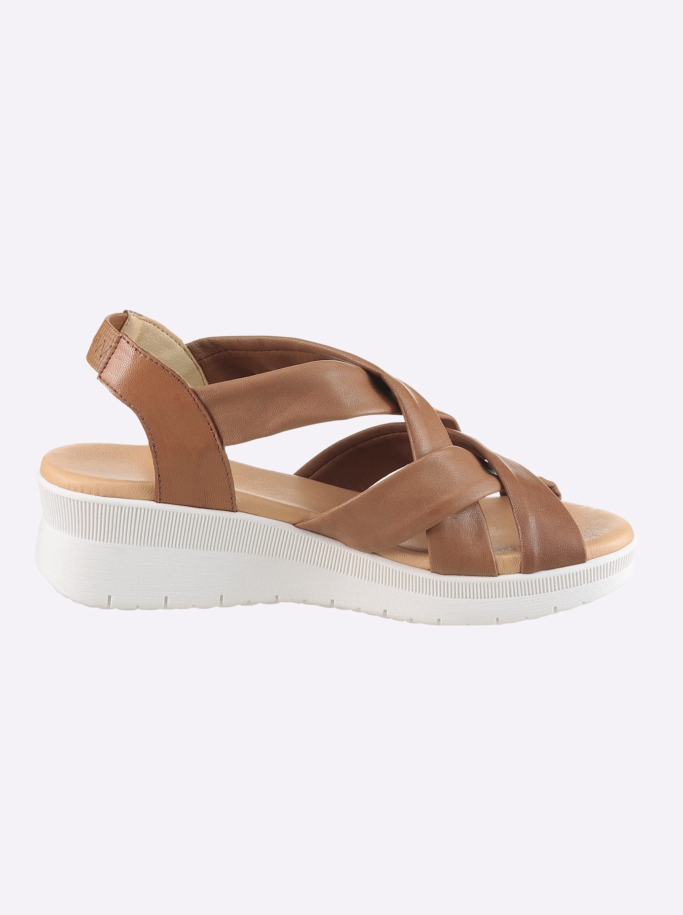 Sandalette HEINE, Damen, Gr. 35, cognac, Glattleder, Leder, Schuhe Sandalette 3
