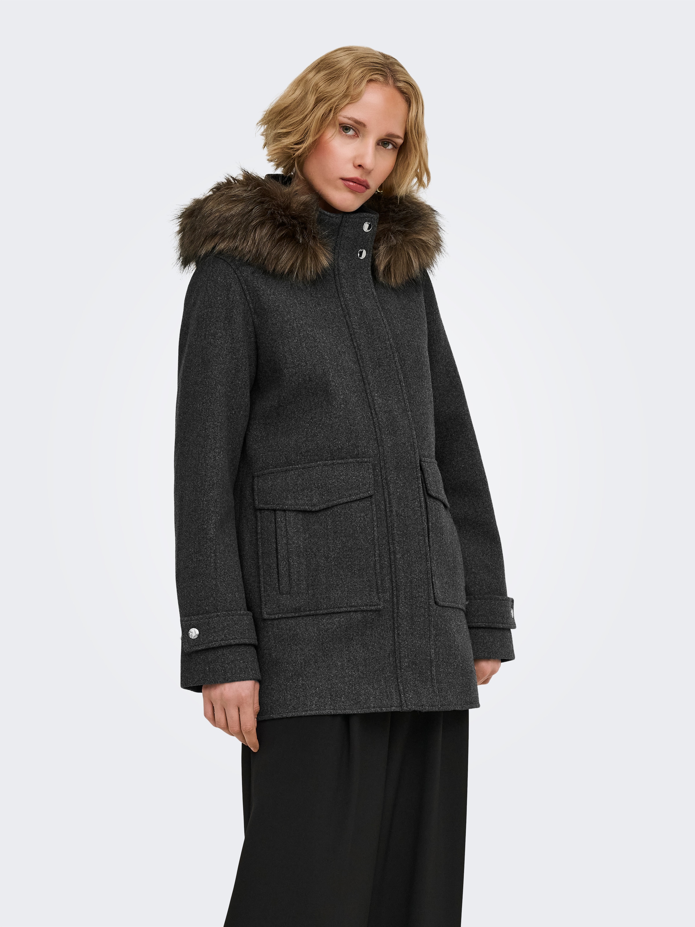 ONLY Parka »ONLBLAKE FUR HOOD PARKA COAT CC OTW« mit Kapuze Kunstfaser