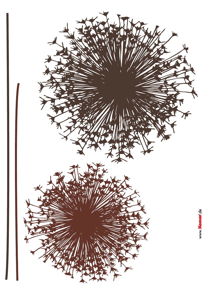 Komar Wandtattoo "Pusteblume", (4 St.), 50x70 cm (Breite x Höhe), selbstklebendes Wandtattoo