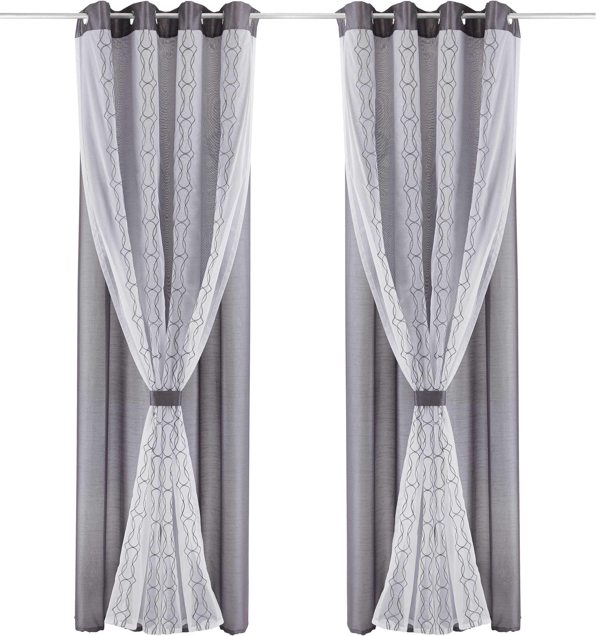 Home affaire Gardine "Blair" Ösen 1 Stk. tlg. doppellagig, transparente Sto günstig online kaufen