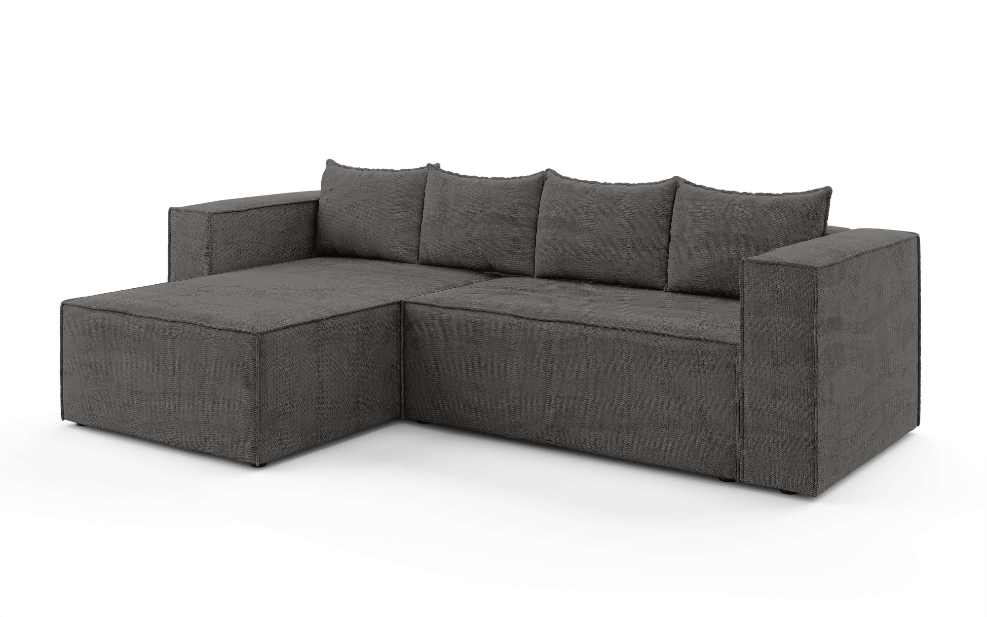 INOSIGN Ecksofa »LINCOLNVILLE mit Bettfunktion und Bettkasten, Maße B/H/T 244/76/150 cm«, L-Form mit Wellenunterfederung, Recamiere beidseitig montierbar