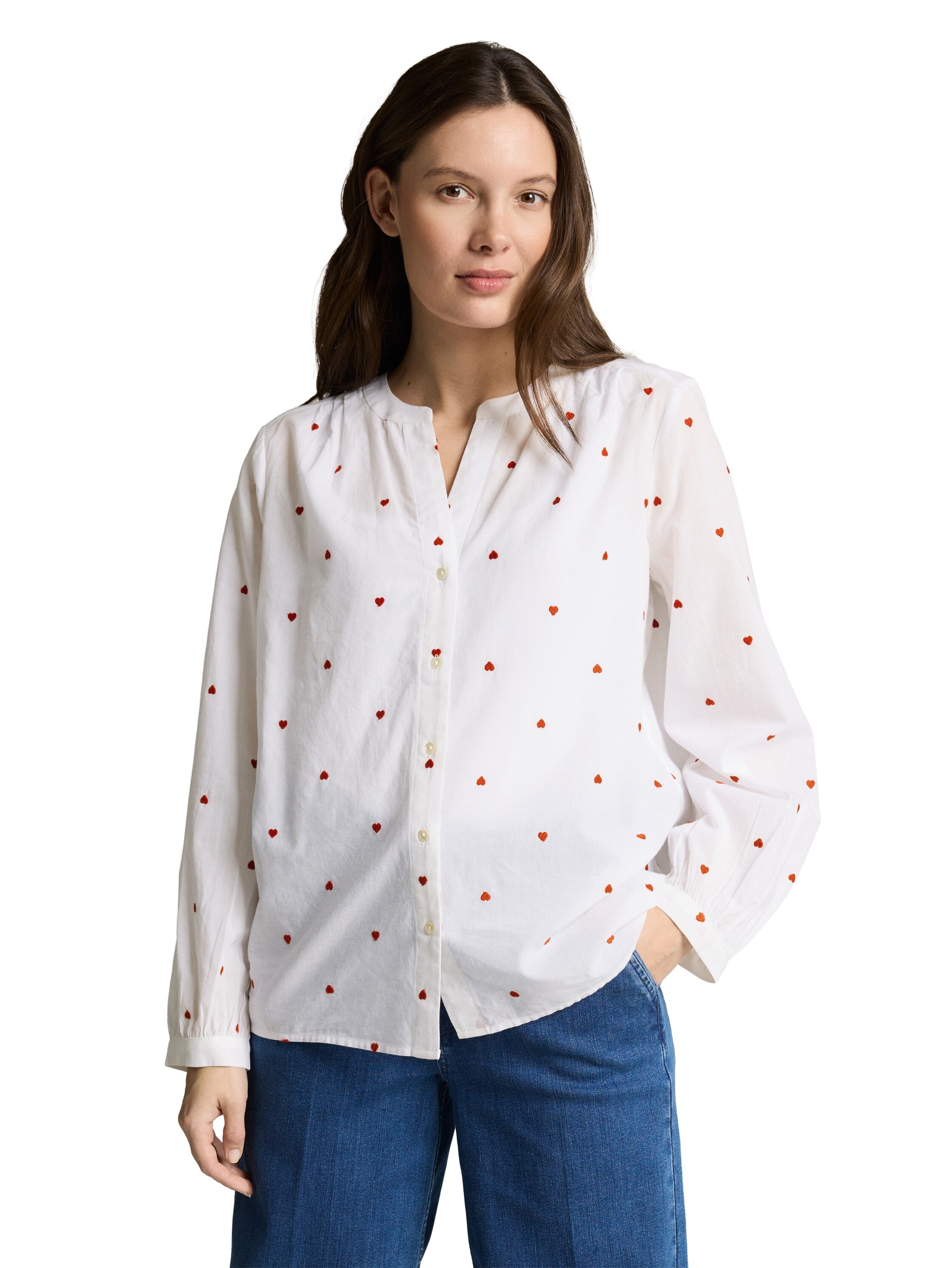 TOM TAILOR Klassische Bluse mit All-Over Print günstig online kaufen