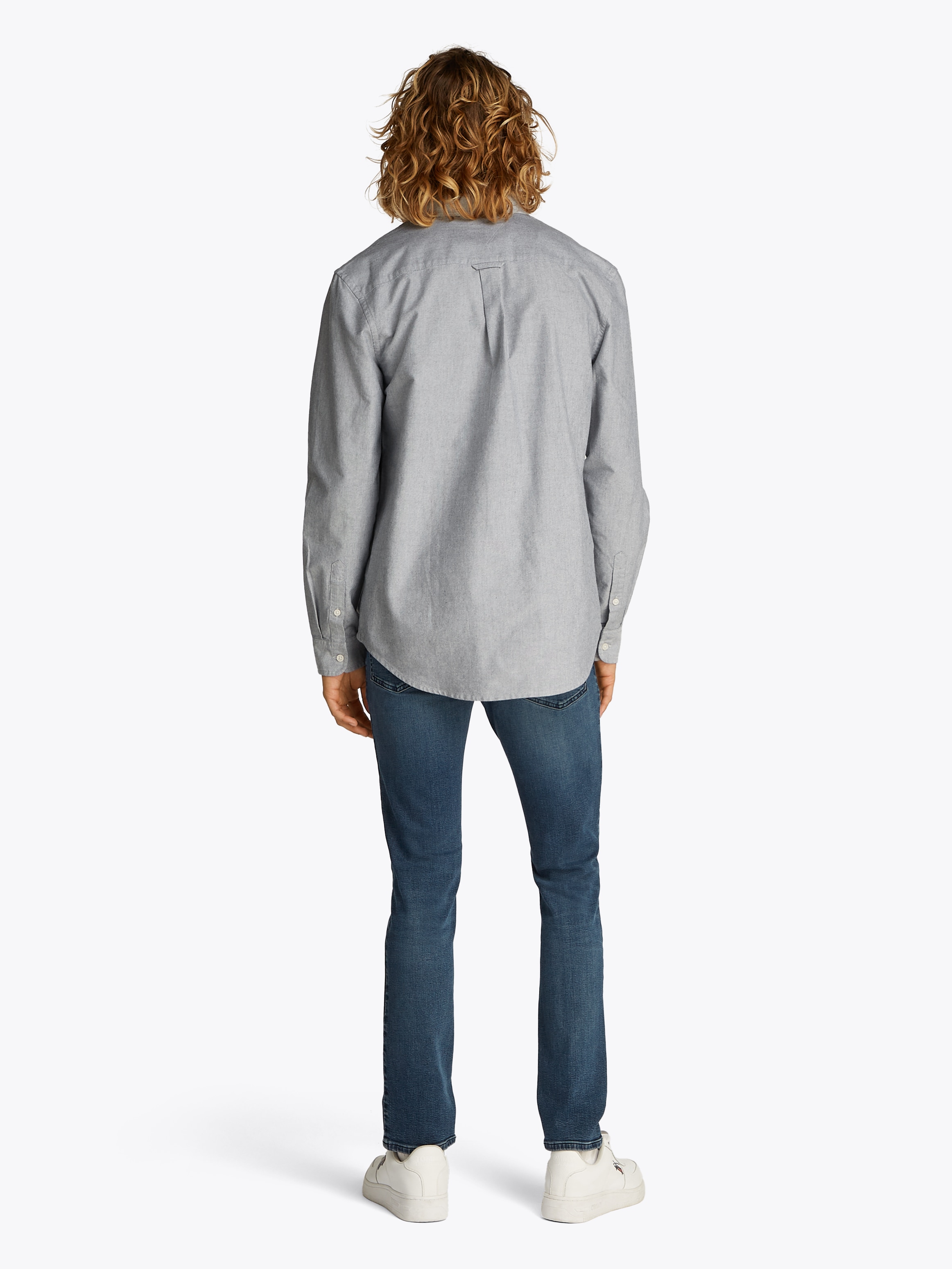 Tommy Jeans Langarmhemd »TJM REG OXFORD SHIRT EXT«, Mit Rundhalsausschnitt
