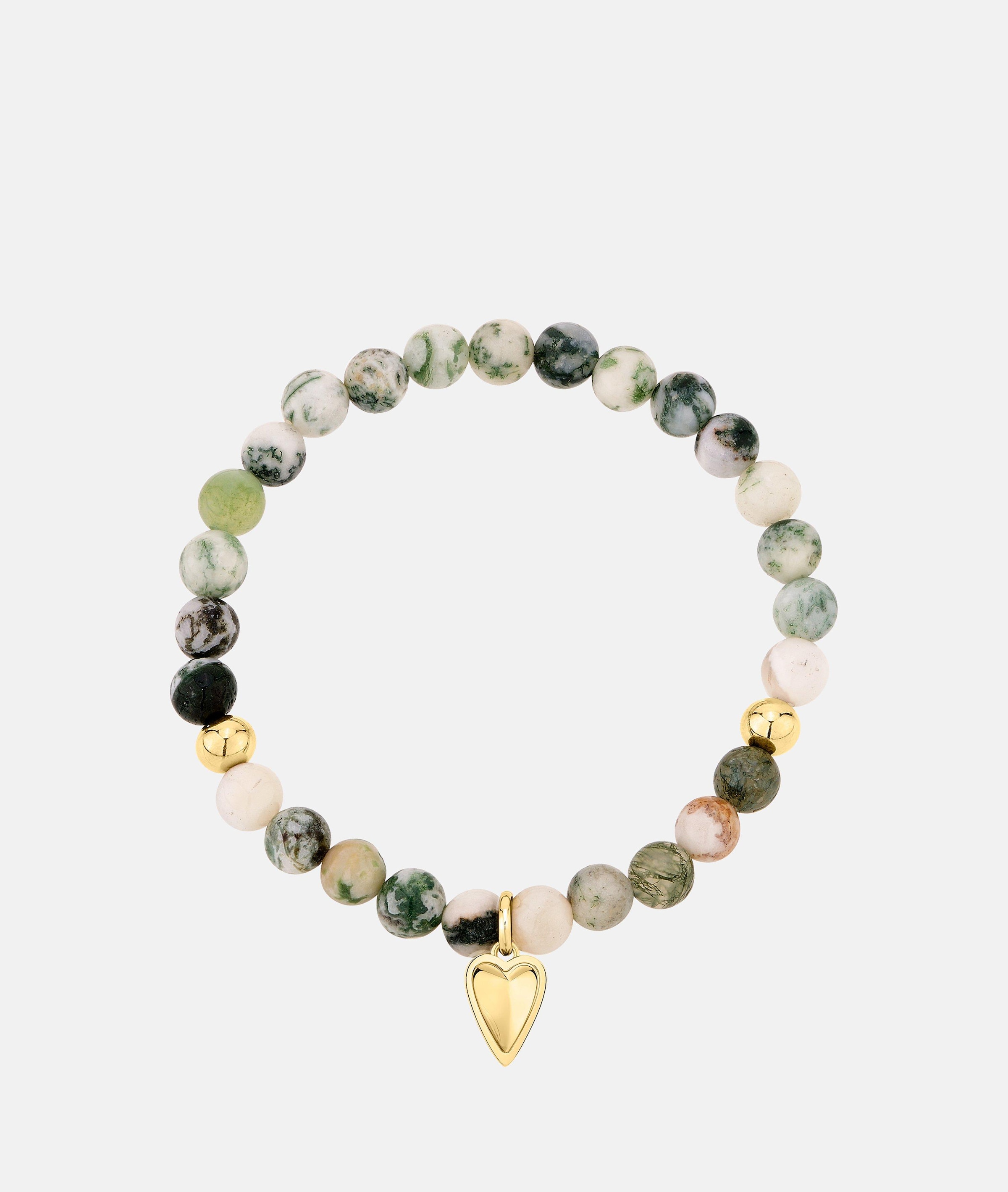 Liebeskind Berlin Armband »Schmuck Geschenk Edelstahl Mini Metal Heart, Herz« mit Moosachat, Rhodonit oder Sodalith