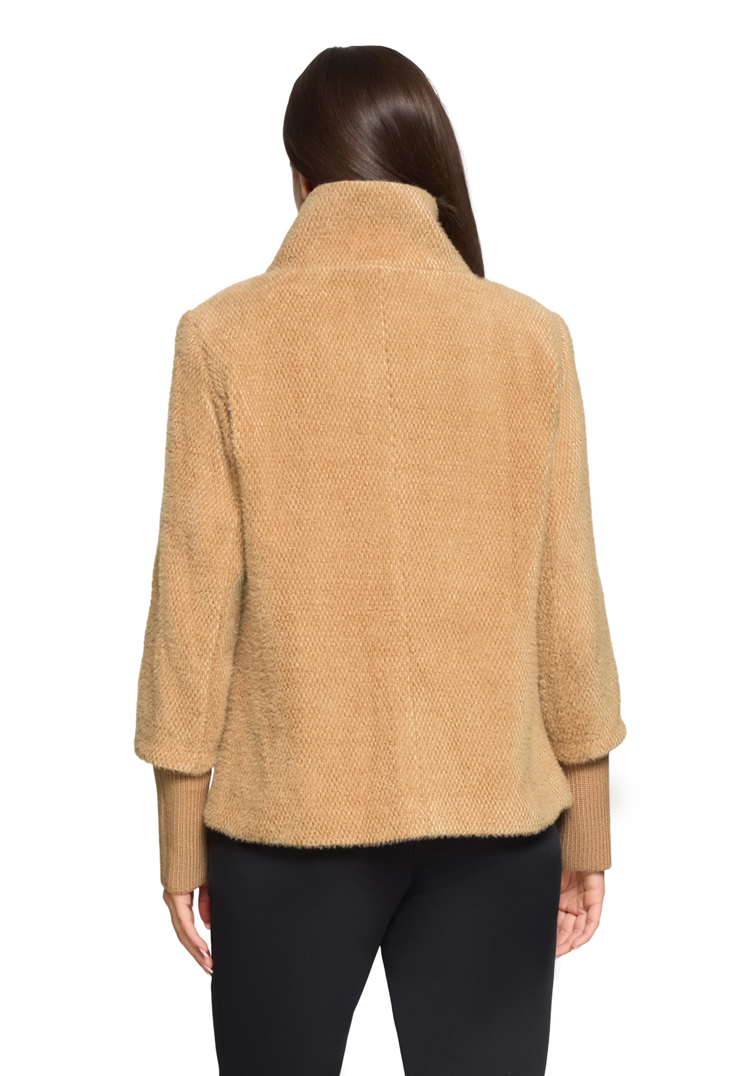 Betty&Co Fellimitatjacke »Damen Kuscheljacke mit Rippbündchen«