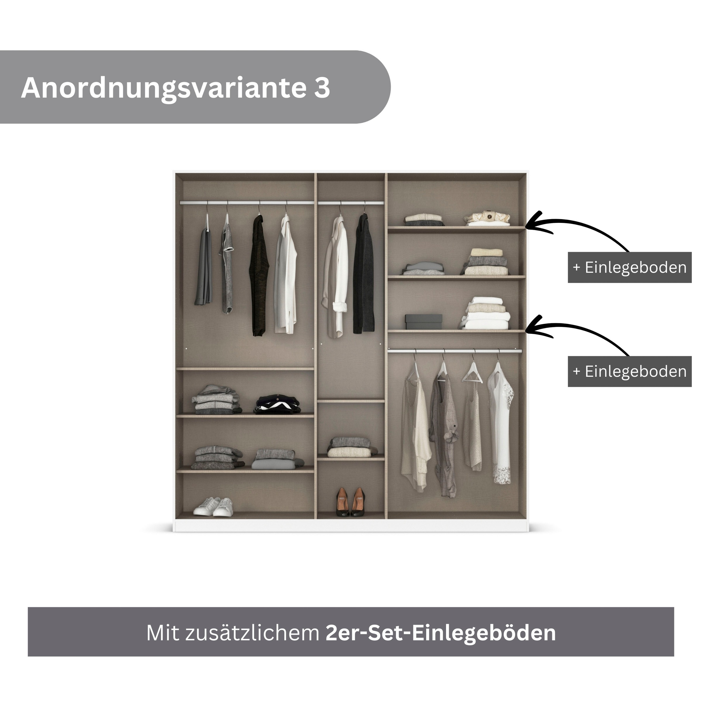 rauch Drehtürenschrank »Kleiderschrank Schrank Garderobe AGORDO mit Dekor- oder Hochglanzfront«, (in zwei Griff-Farben), durchdachte Innenausstattung, in 6 Breiten und 2 Höhen MADE IN GERMANY